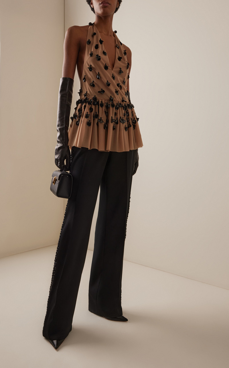 diotima Night Embellished Jersey Top nude outlook