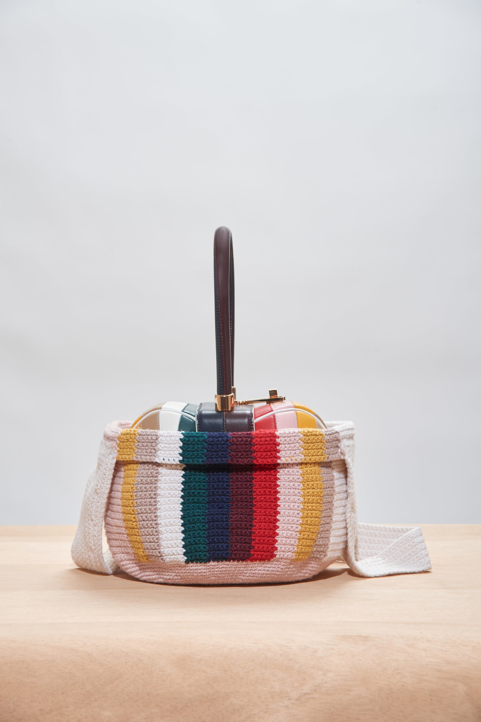 Crossover Knit Bag in Multi Cashmere - 5