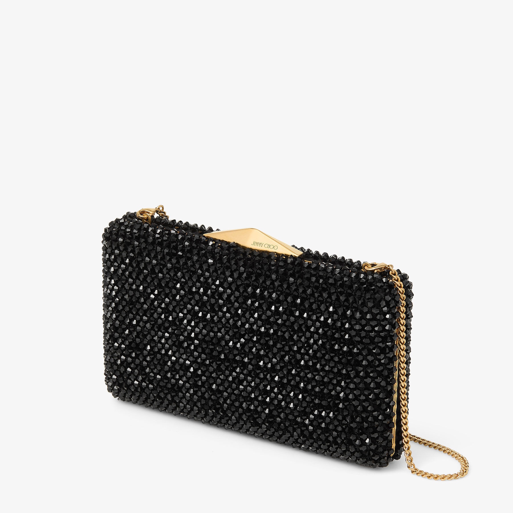 Clemmie
Black Satin Crystal Embroidered Clutch Bag - 3