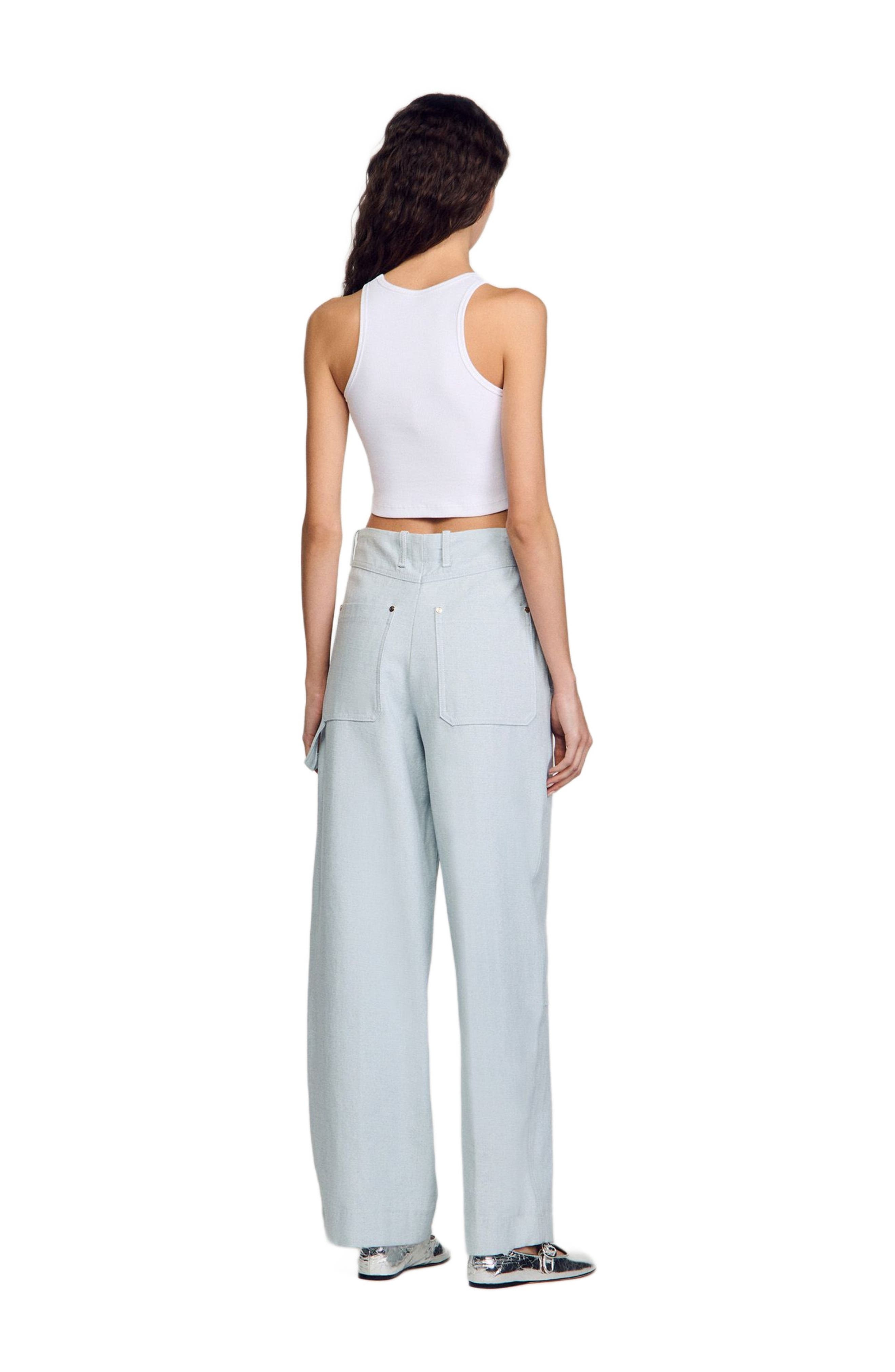 SANDRO Beaded and rhinestone tank top in White at Nordstrom - 2