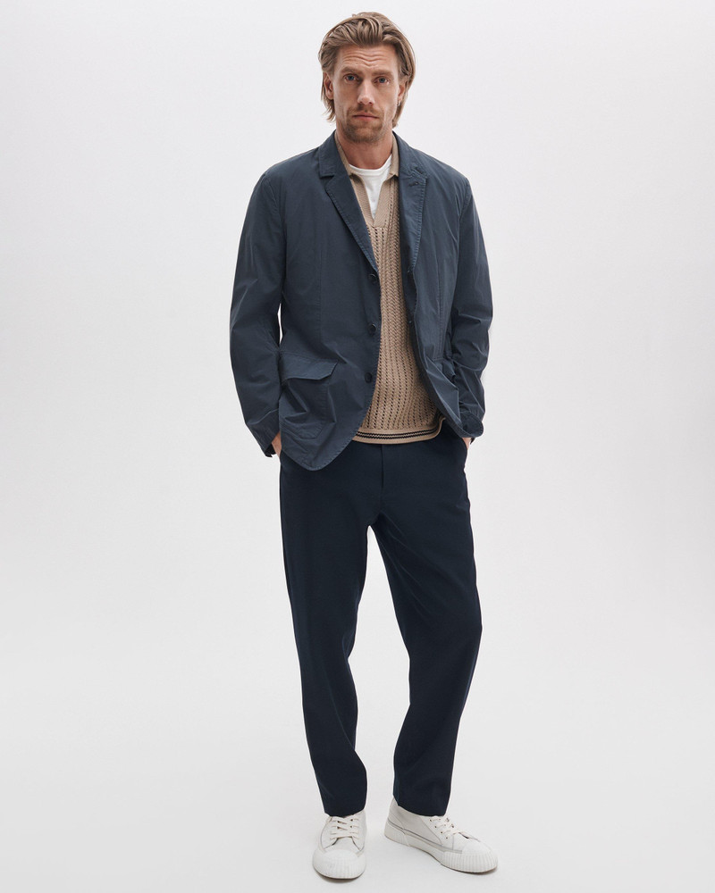rag & bone Johnny Collar Crochet Polo Shirt outlook