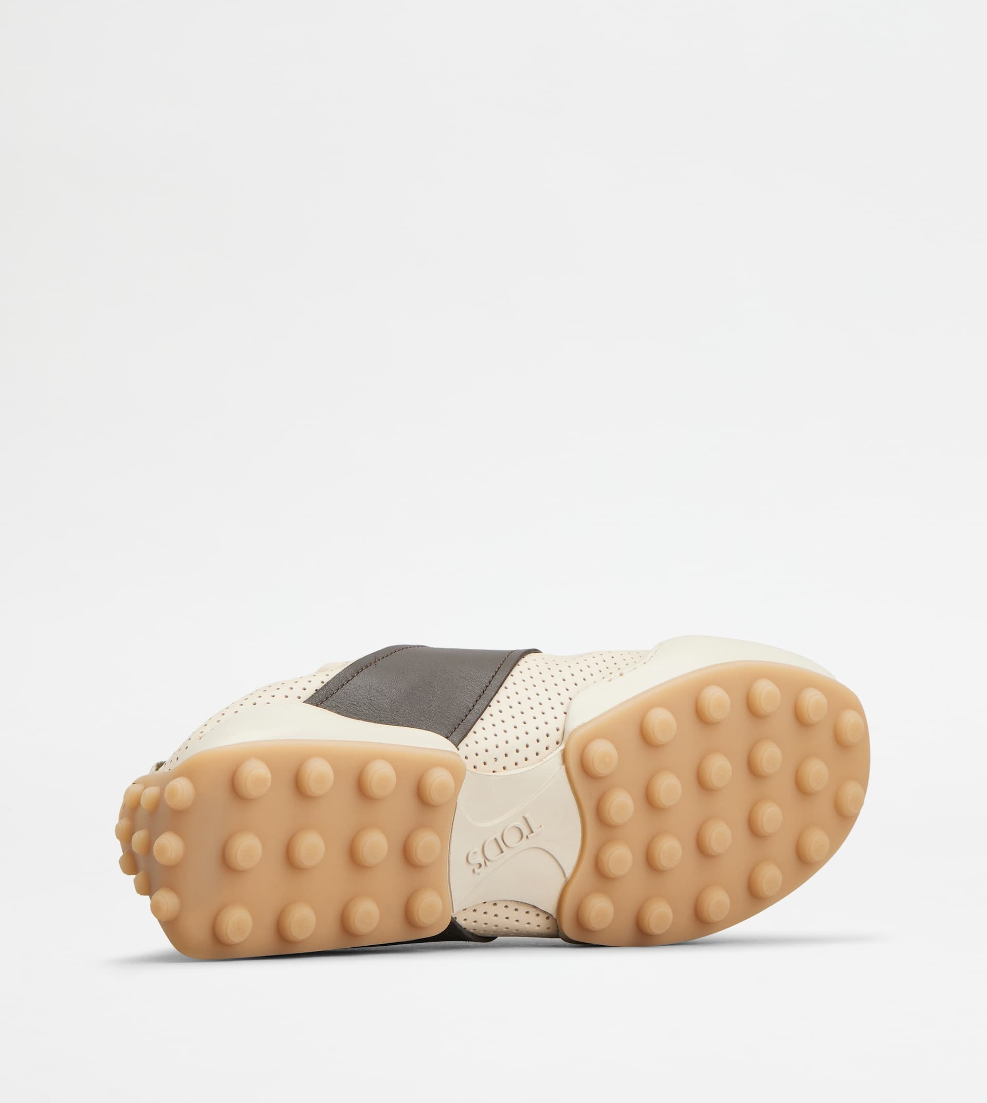 SNEAKERS IN LEATHER - BEIGE, BROWN - 4