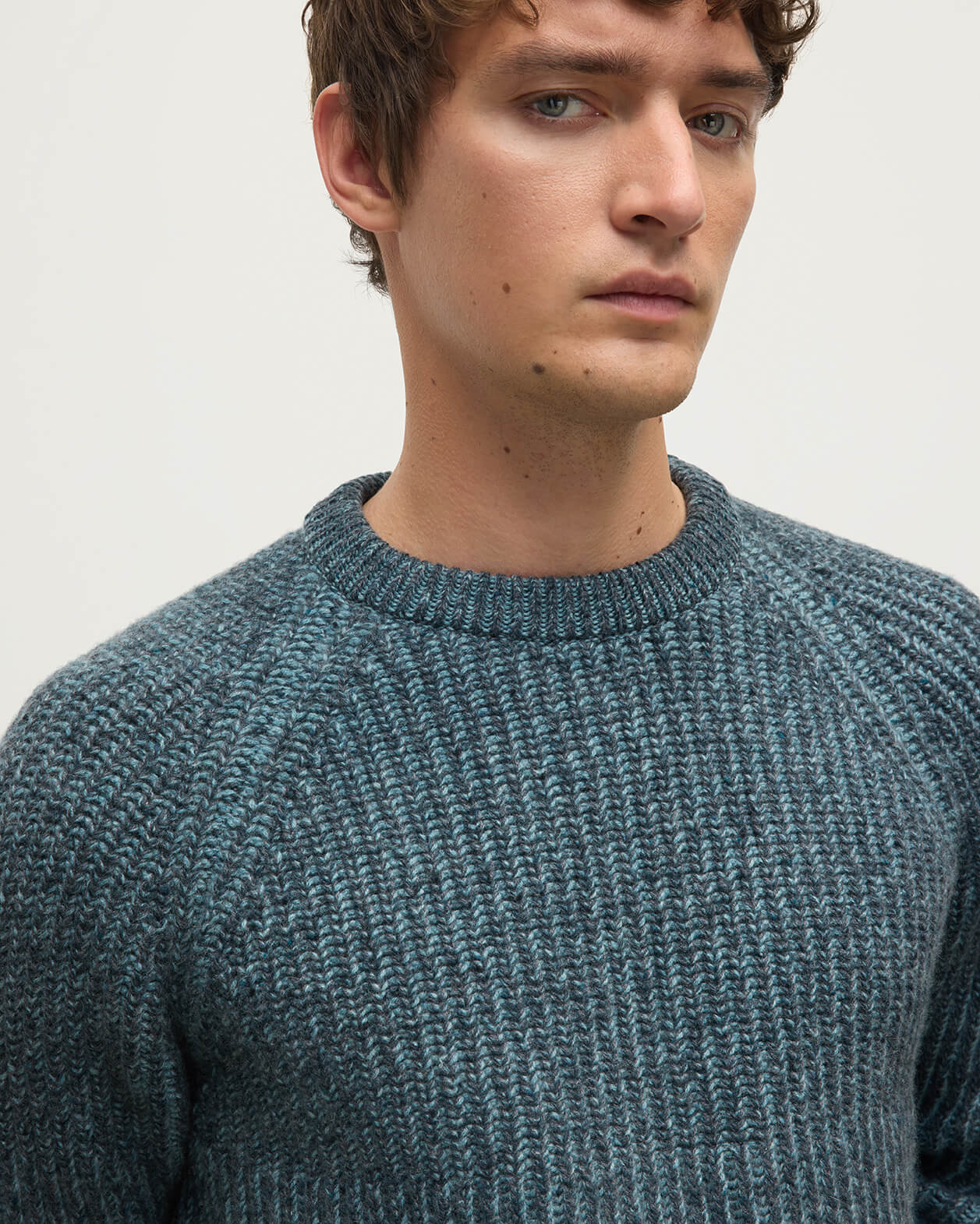 Ribbed Donegal Cashmere Blue Jumper - 5