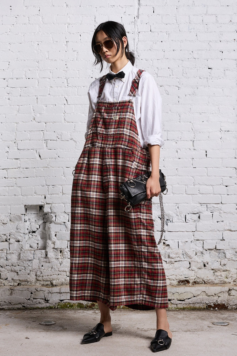 R13 JUMBO OVERALL - RED AND ECRU outlook