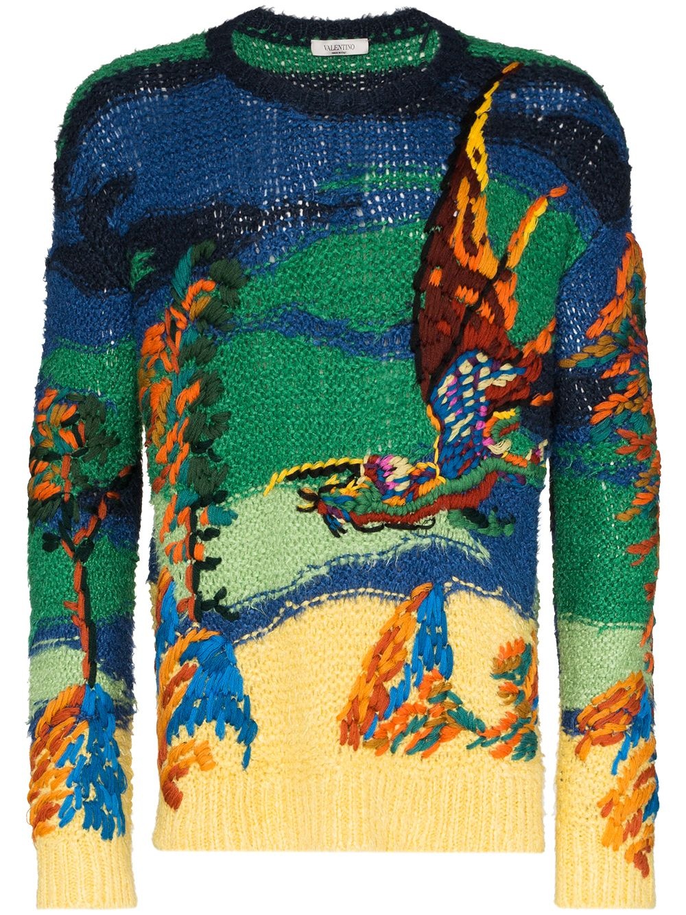 intarsia knit dragon motif jumper - 1