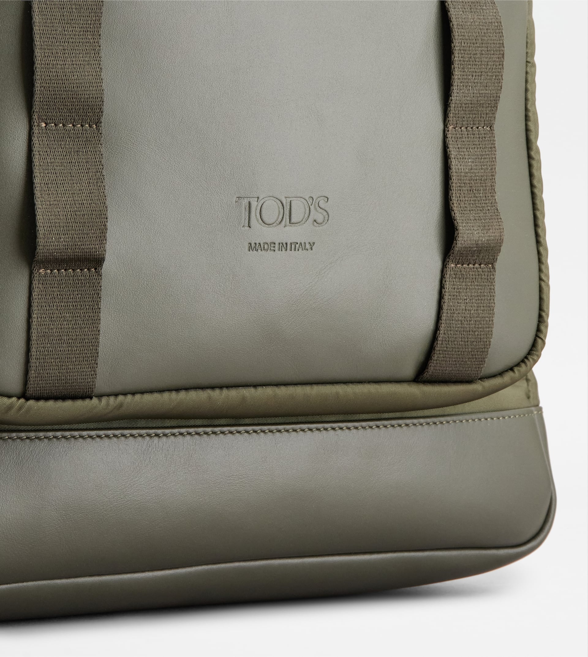 BACKPACK IN FABRIC AND LEATHER MEDIUM - GREEN - 5