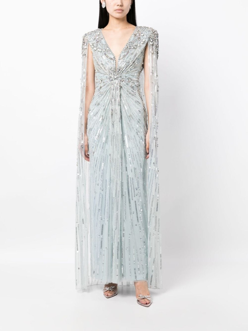 JENNY PACKHAM Lotus Lady sequin-embellished gown outlook