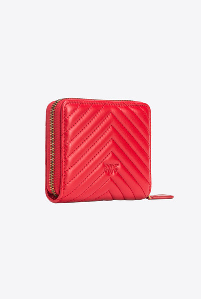 PINKO SQUARE ZIP-AROUND WALLET IN CHEVRON-PATTERNED NAPPA LEATHER outlook