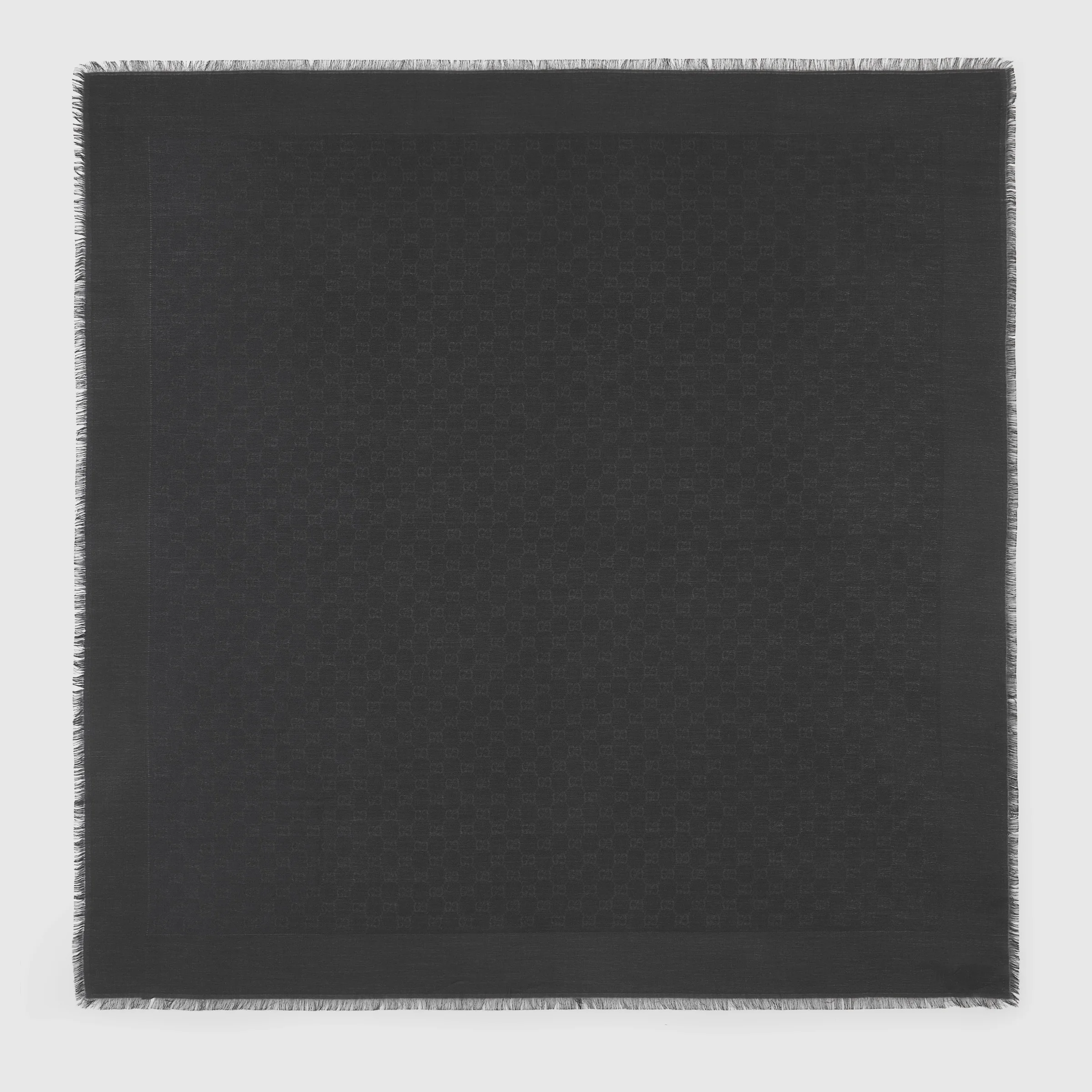 GG silk cotton jacquard shawl - 1