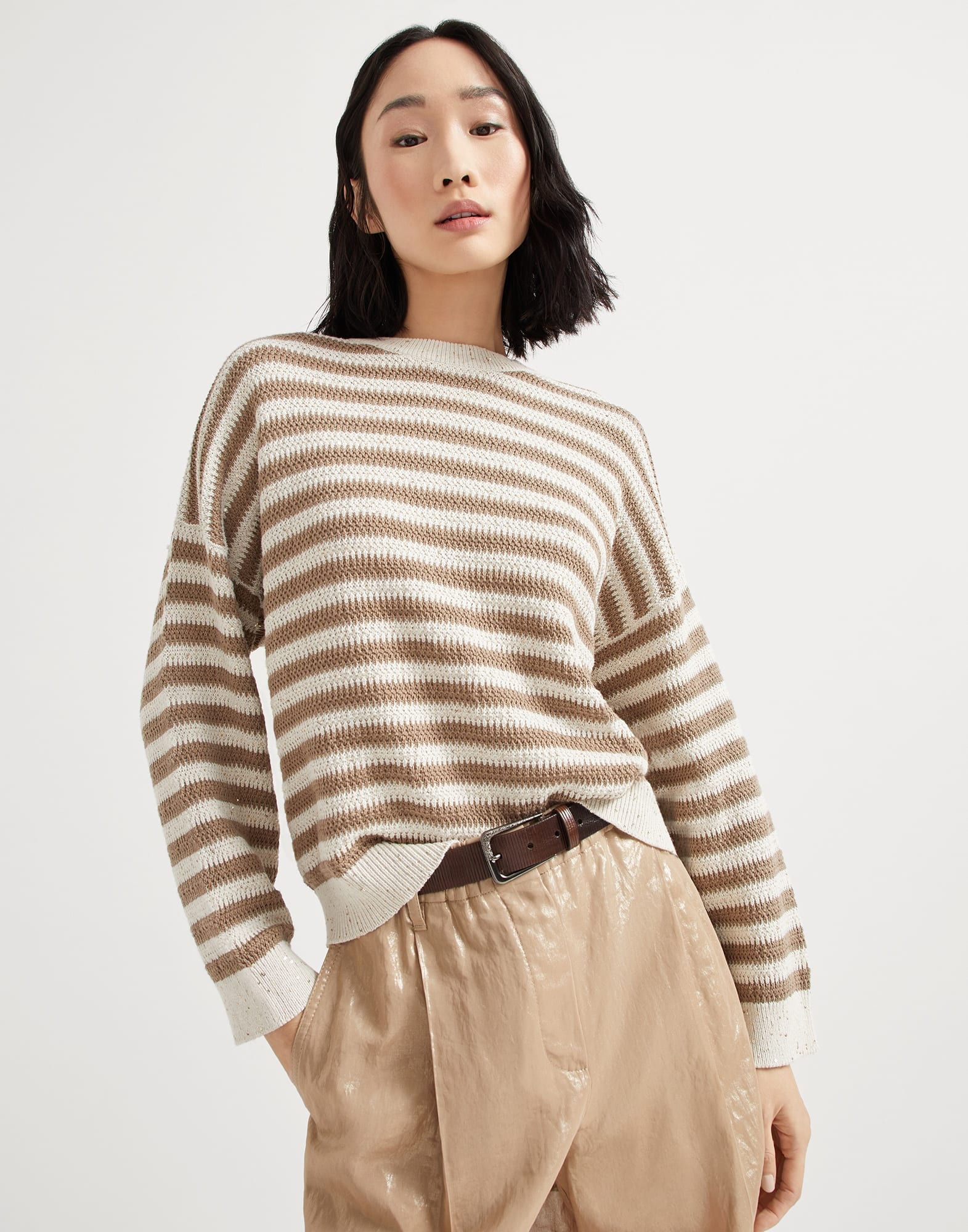 Striped dazzling cotton sweater - 4