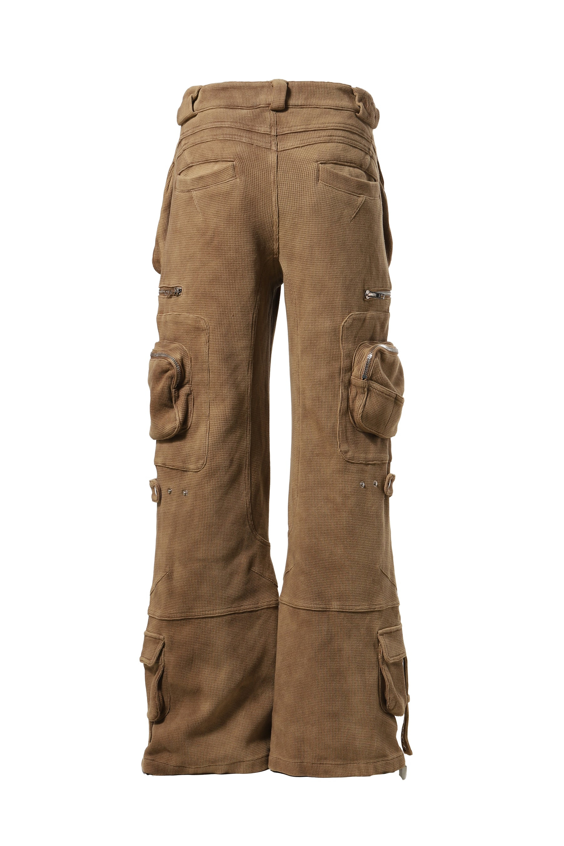 HEAVY WAFFLE CARGO PANTS / KHA - 5