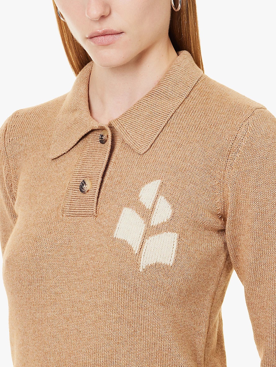 Nola polo-collar organic-cotton and wool jumper - 5