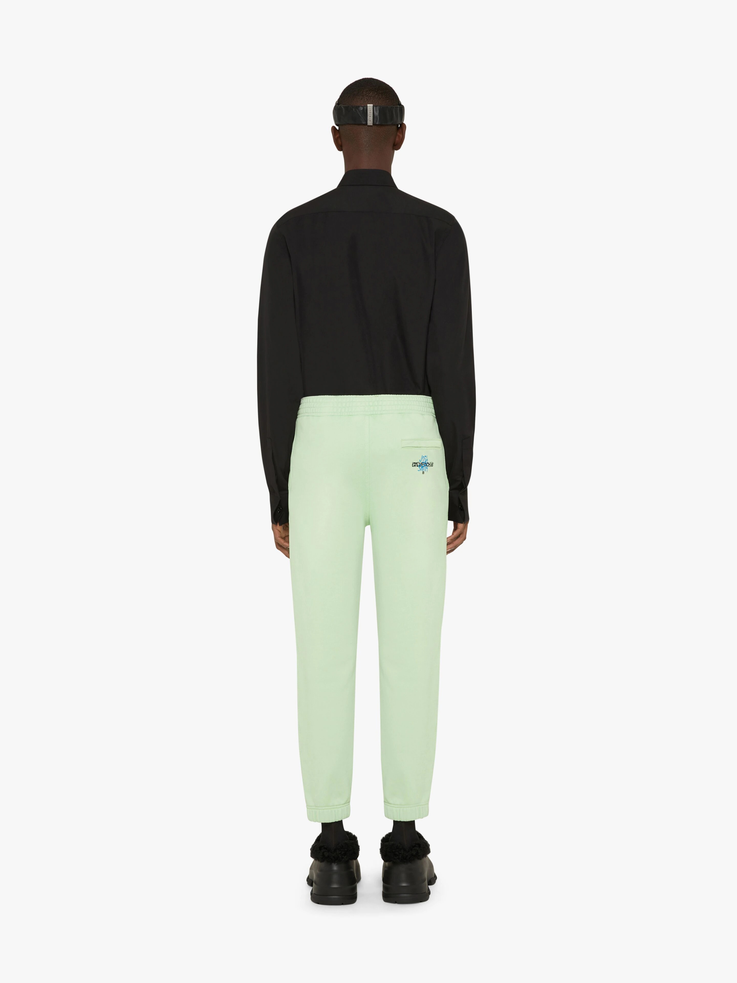 SLIM FIT JOGGER PANTS IN FELPA WITH REAPER EMBROIDERED PATCH - 4