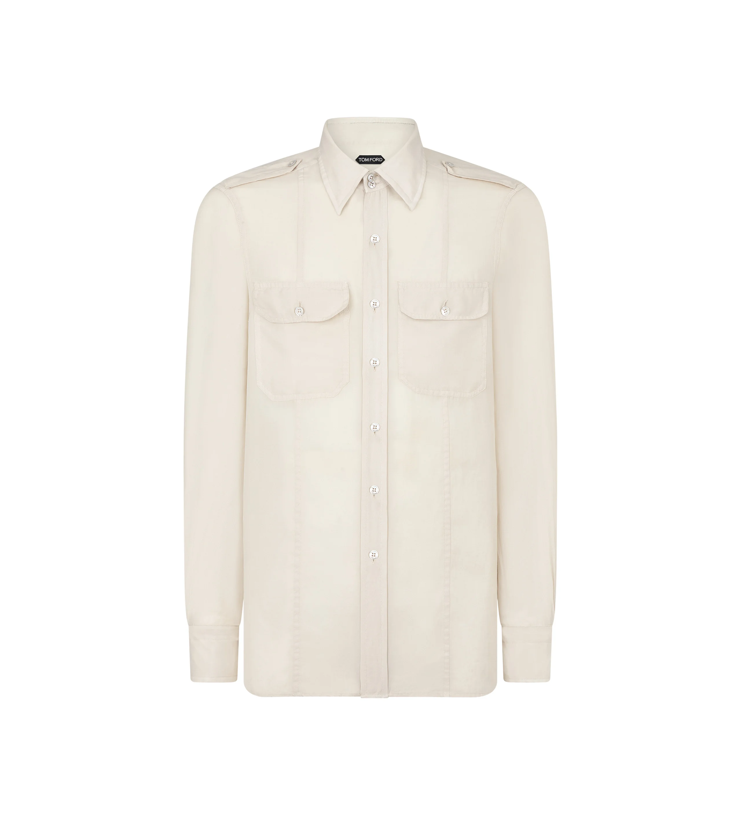 WASHED TWILL MILITARY SHIRT - 1