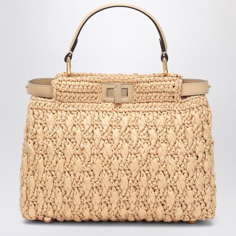 Fendi Peekaboo Mini Bag In Beige Crochet Women - 2