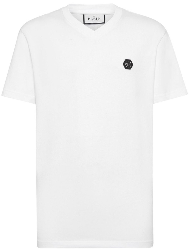 Gothic Plein-print V-neck T-shirt 1