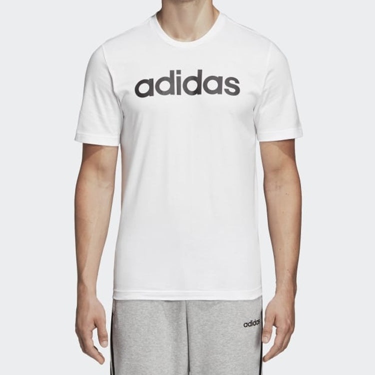 adidas Letter Logo Applique Sports Short-sleeve Tee Men White DQ3056 - 1