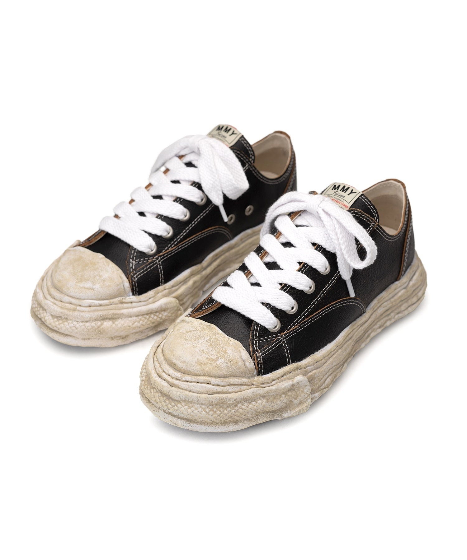 MAISON MIHARA YASUHIRO Peterson 23 Low/Original Sole Cracking Leather Low-Top Sneakers - 3