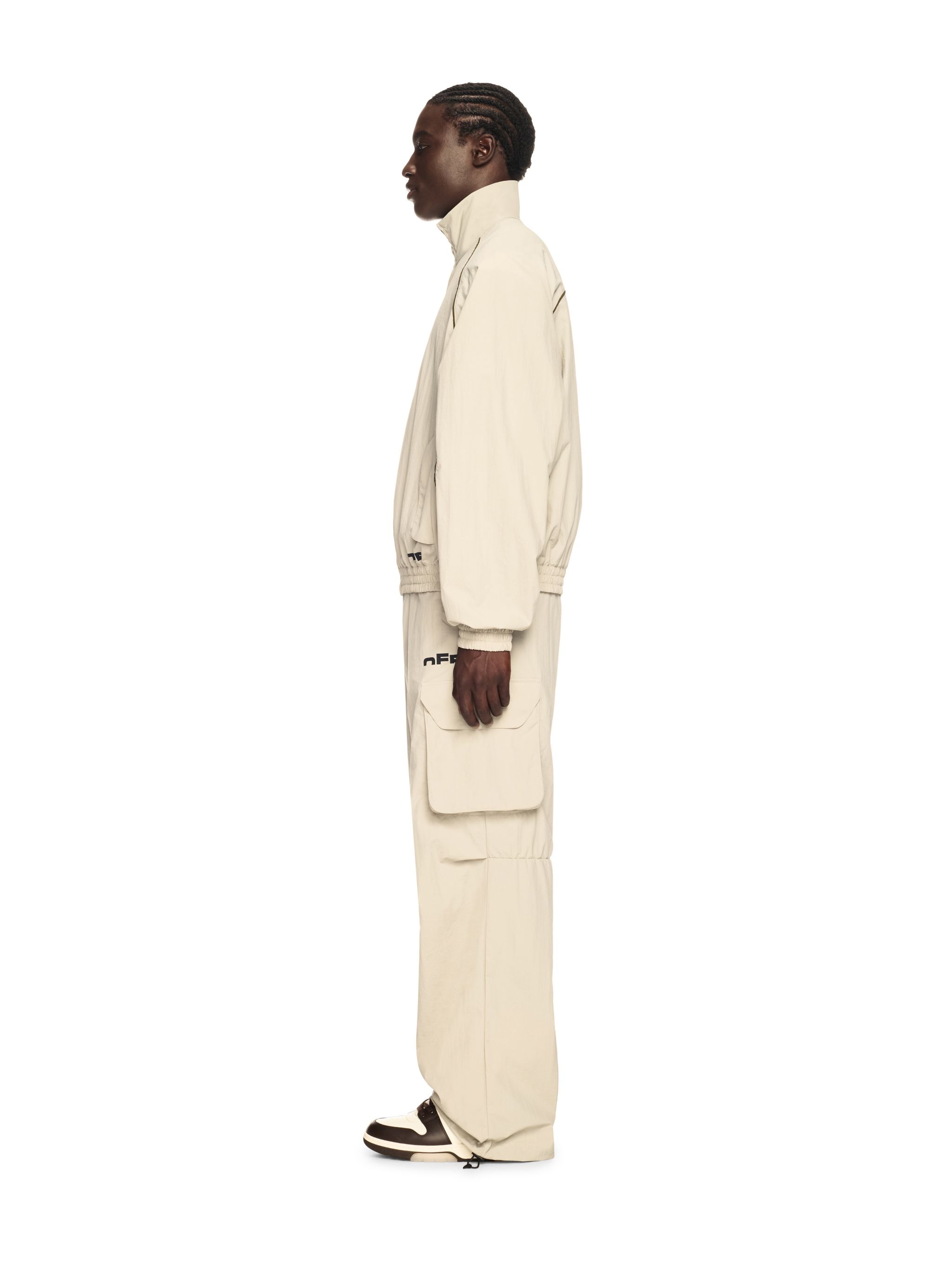 Gray Off Split Track Pants - 3