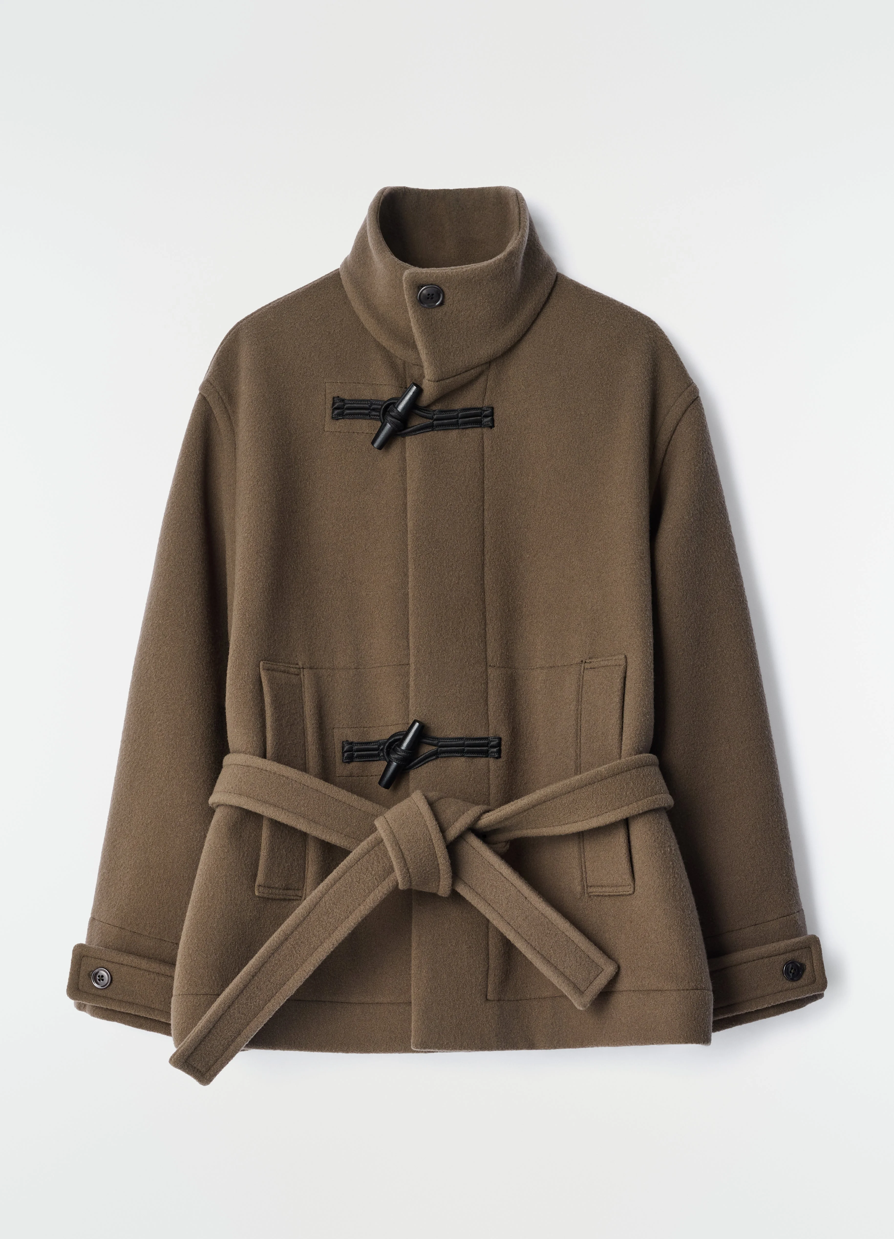 SHORT DUFFLE COAT IN WOOL - 1