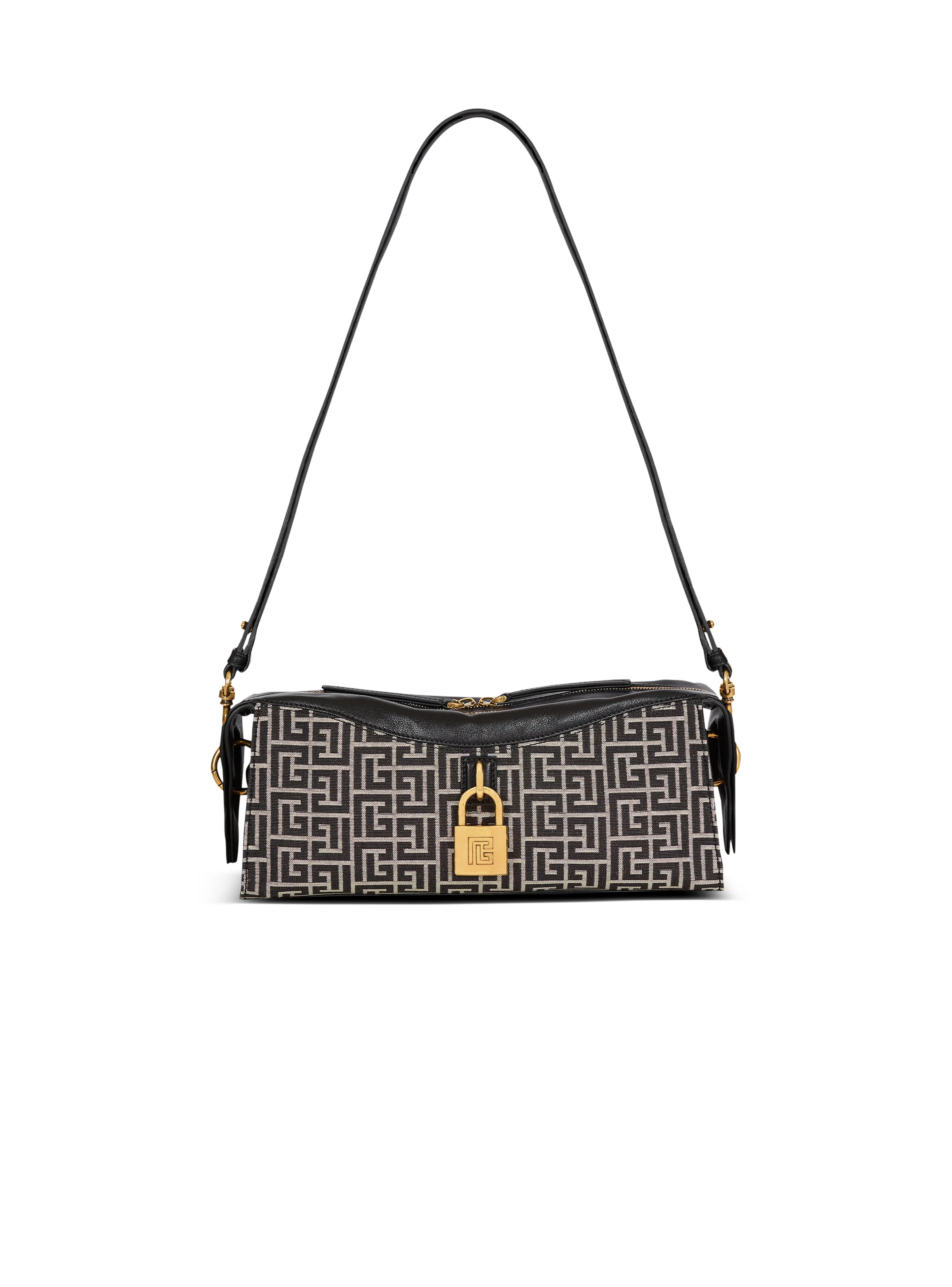 Pulse shoulder bag in monogram jacquard and calfskin - 1