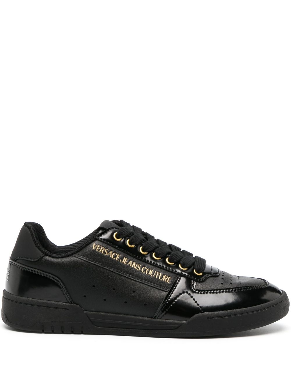 logo-debossed leather sneakers - 1