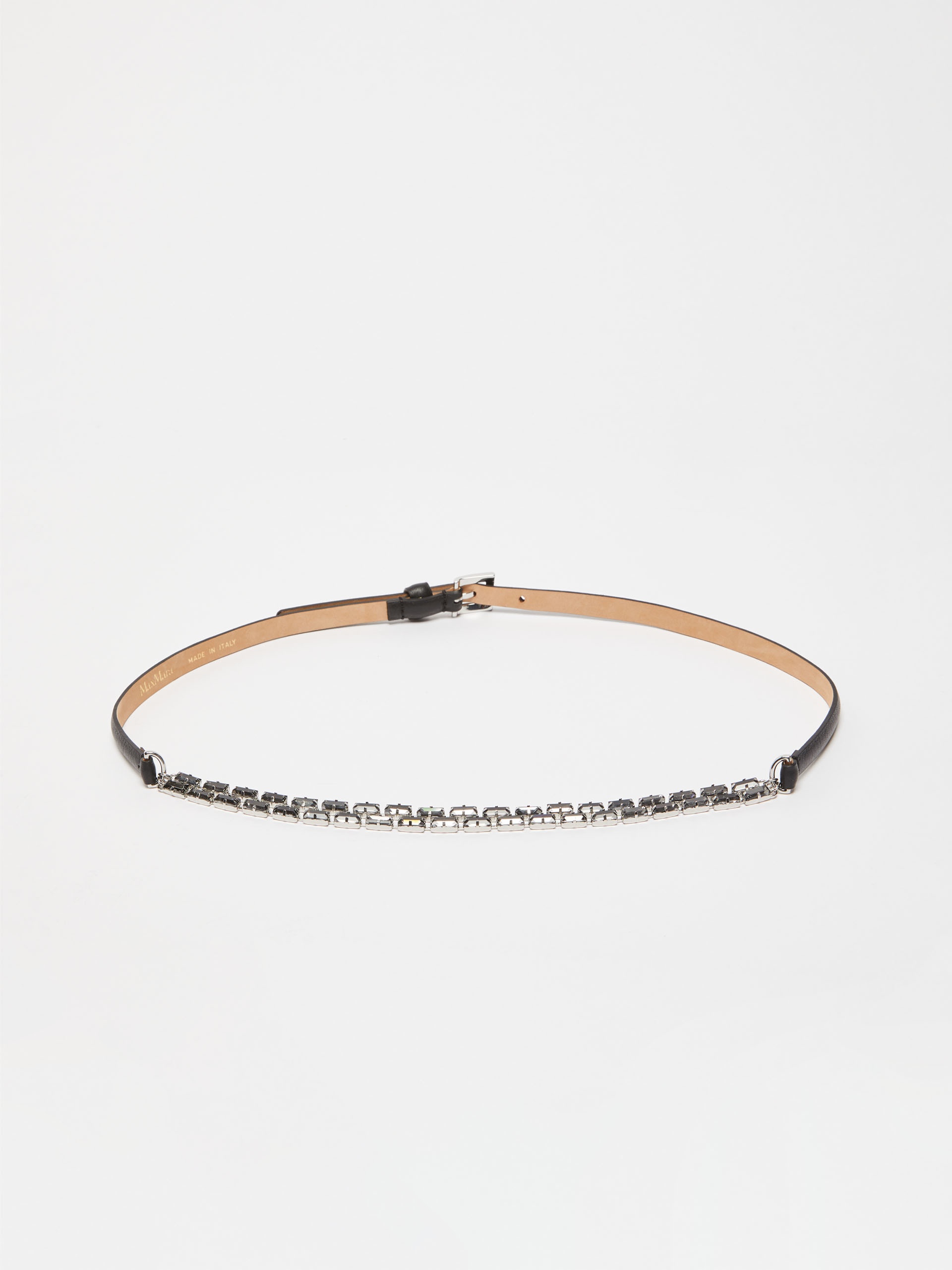 GIOIELLO Crystal-embellished leather belt - 1