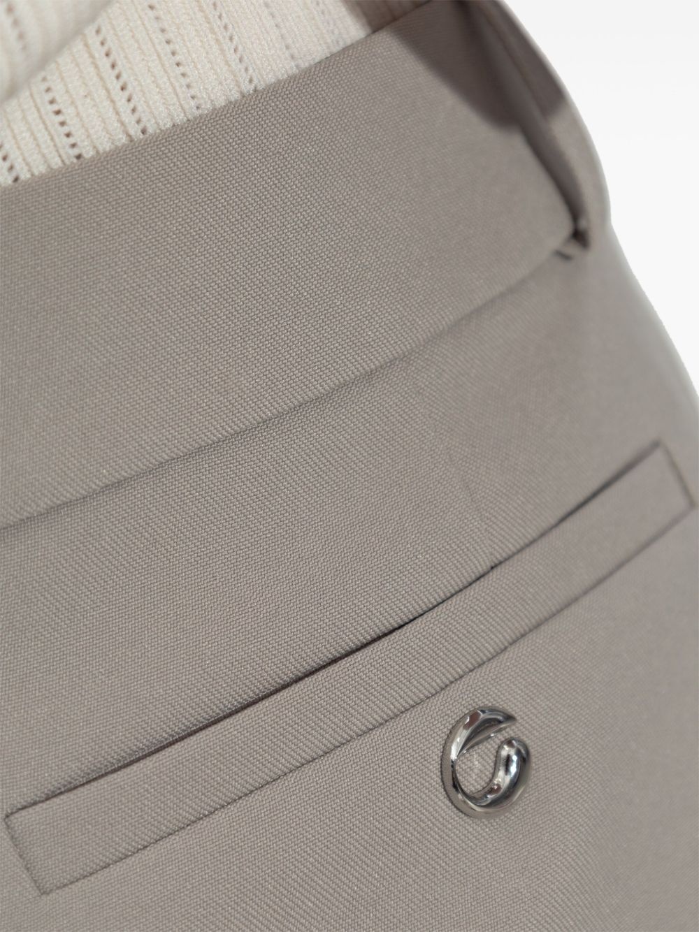 gathered-hem tailored skirt - 5