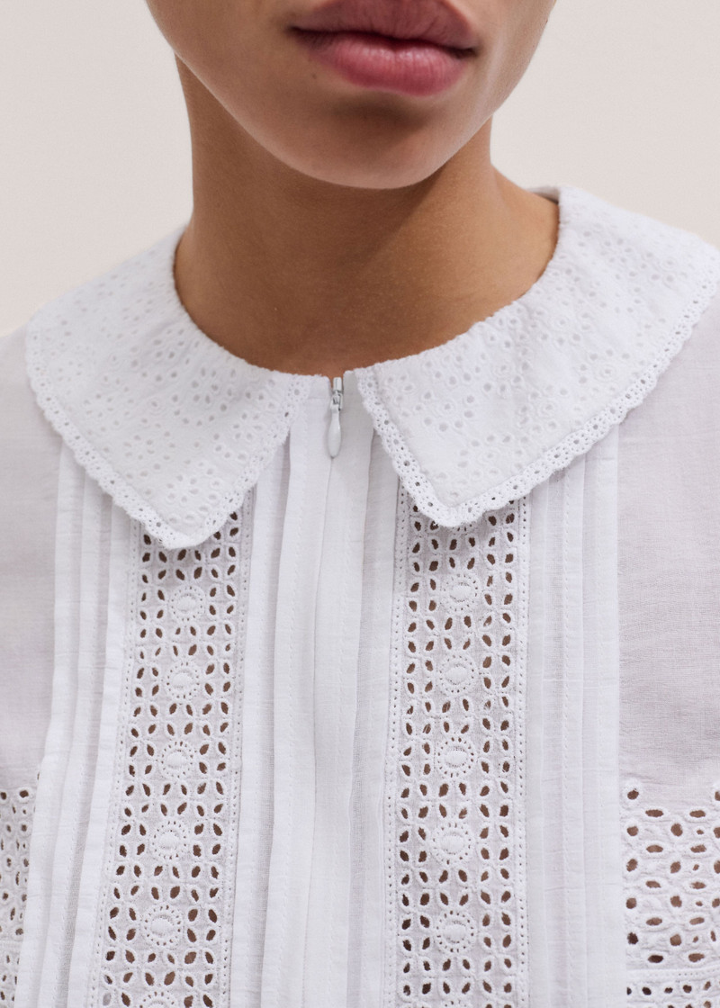 ME+EM Broderie Peplum Top outlook