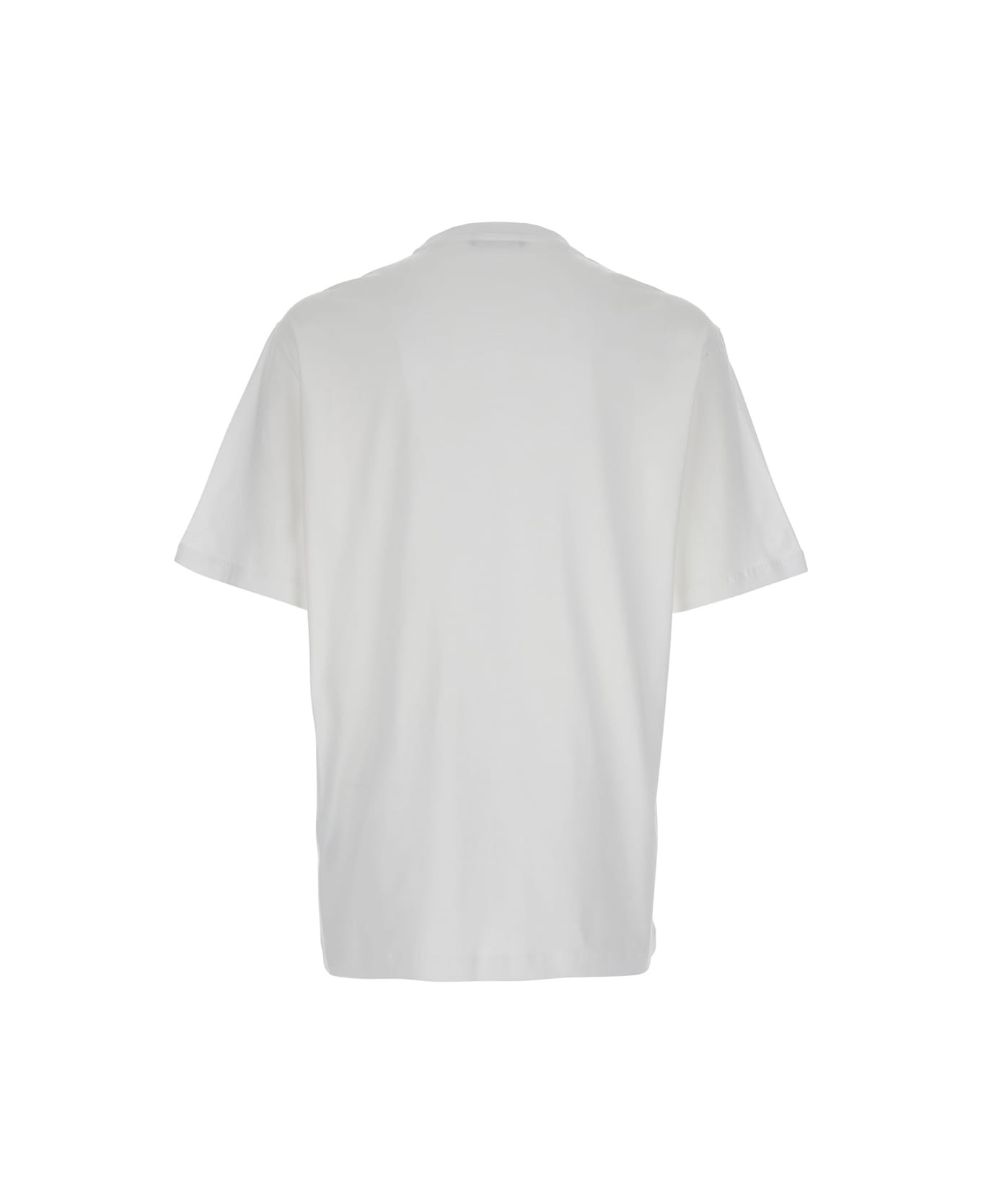 White T-shirt With Medusa Head Logo Print On The Front In Cotton Man - 2