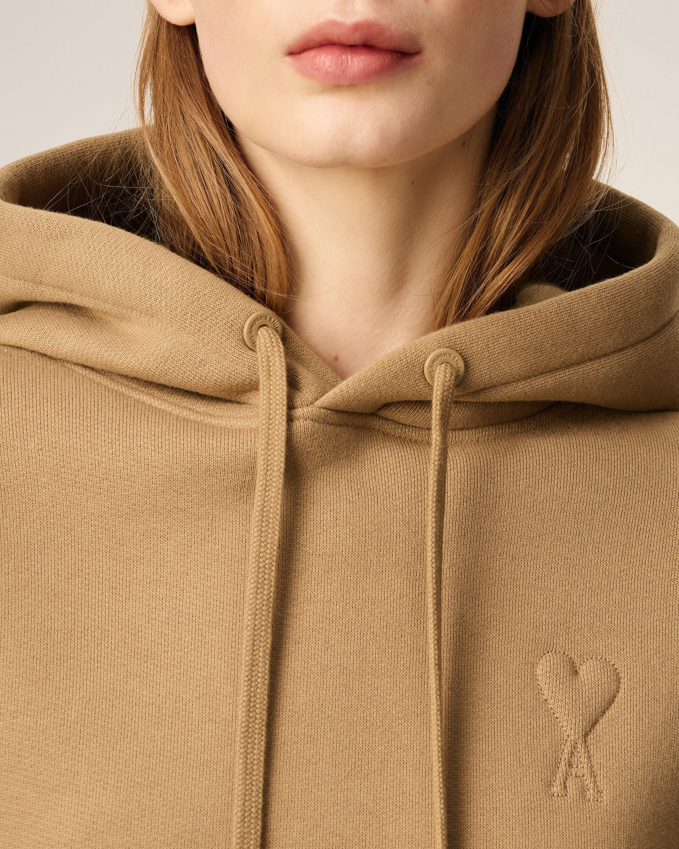 BROWN COTTON AMI DE COEUR HOODIE - 4