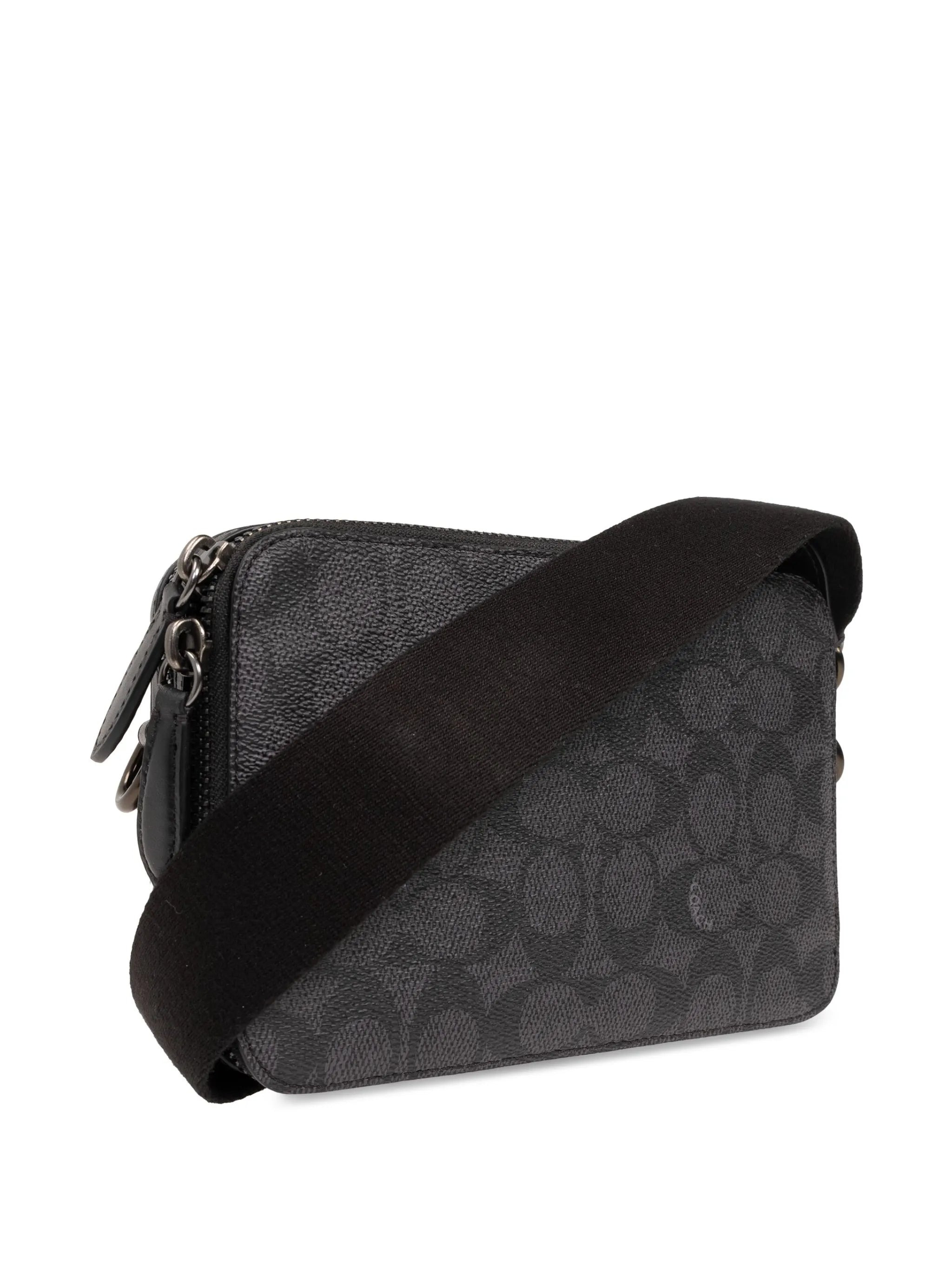 Coach Zipped Leather Messenger Bag - 3