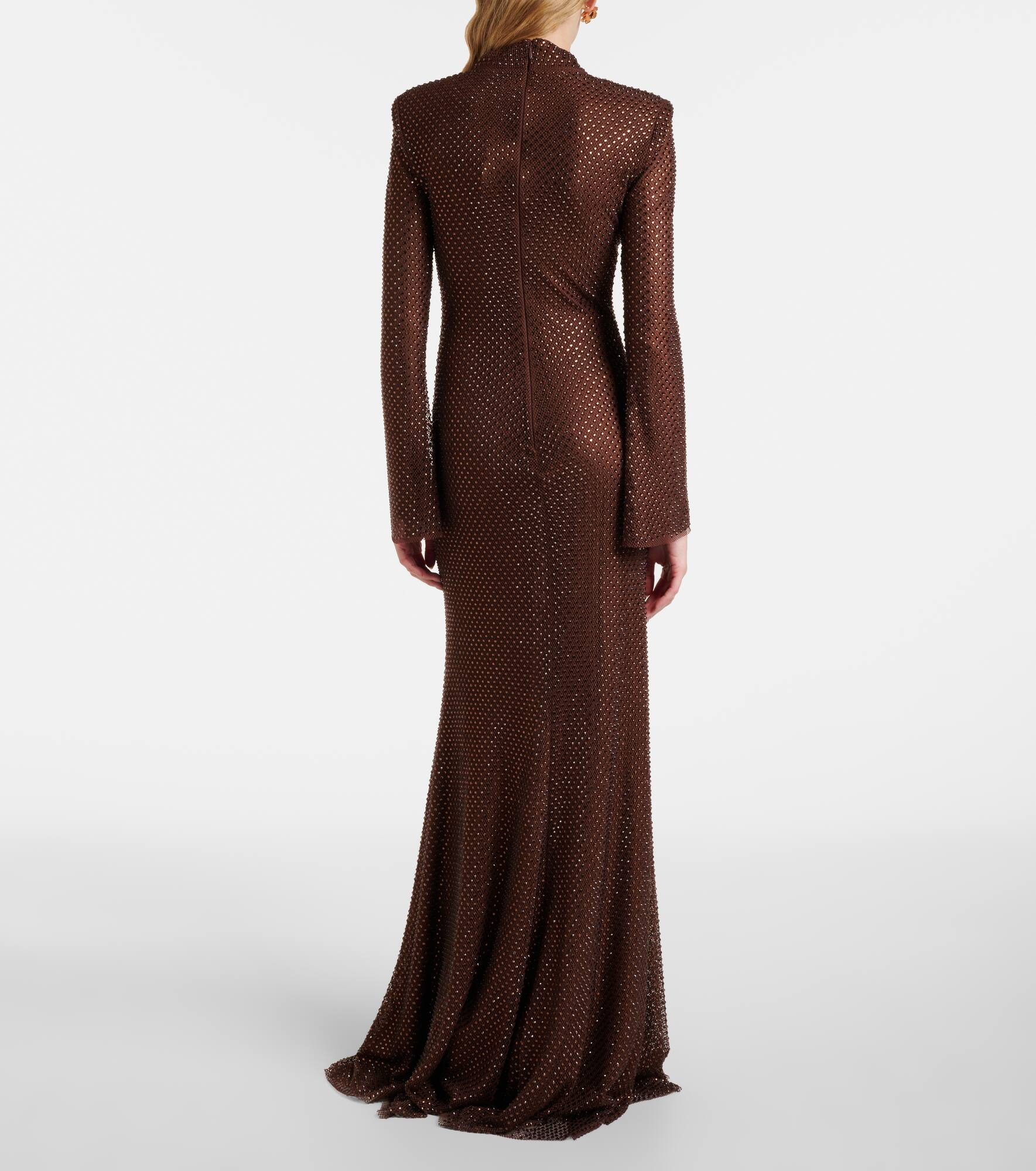 Crystal-embellished mesh gown - 3