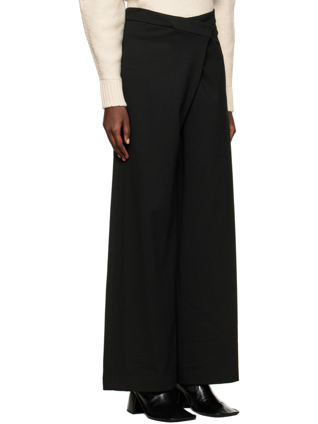 Black Fold Trousers - 2