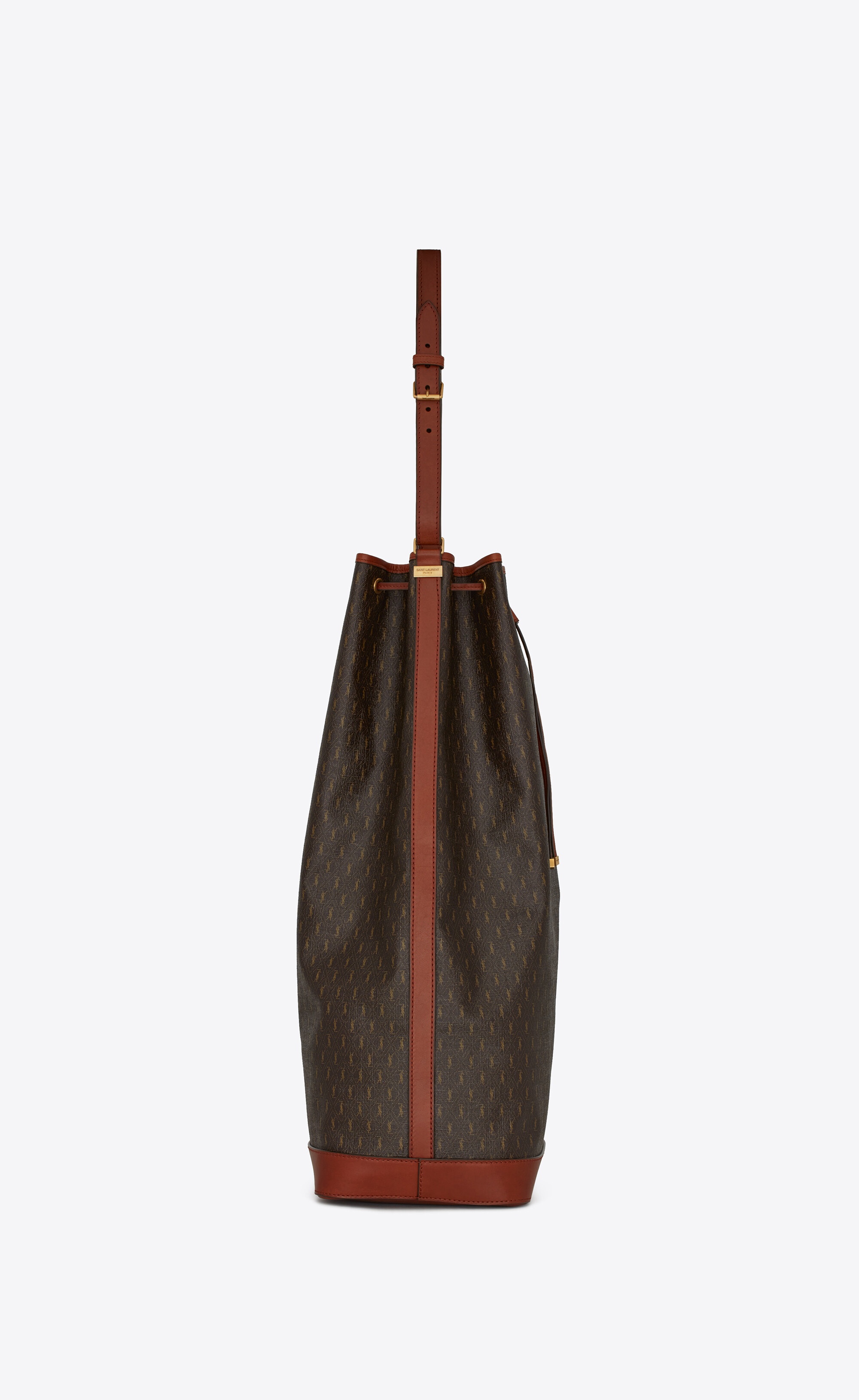 le monogramme long bucket bag in canvas and smooth leather - 4