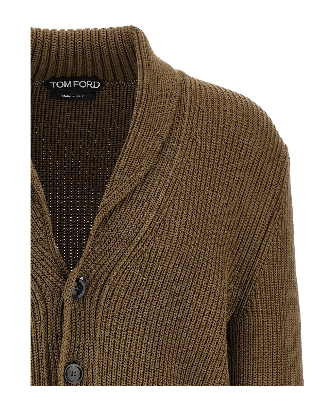 カーディガン TOM FORD SS25 Wool silk cardigan (KLL004YMS107S25 FG797) SILK MERINO SHAWL COLLAR CARDIGAN | Tom Ford Fashion
