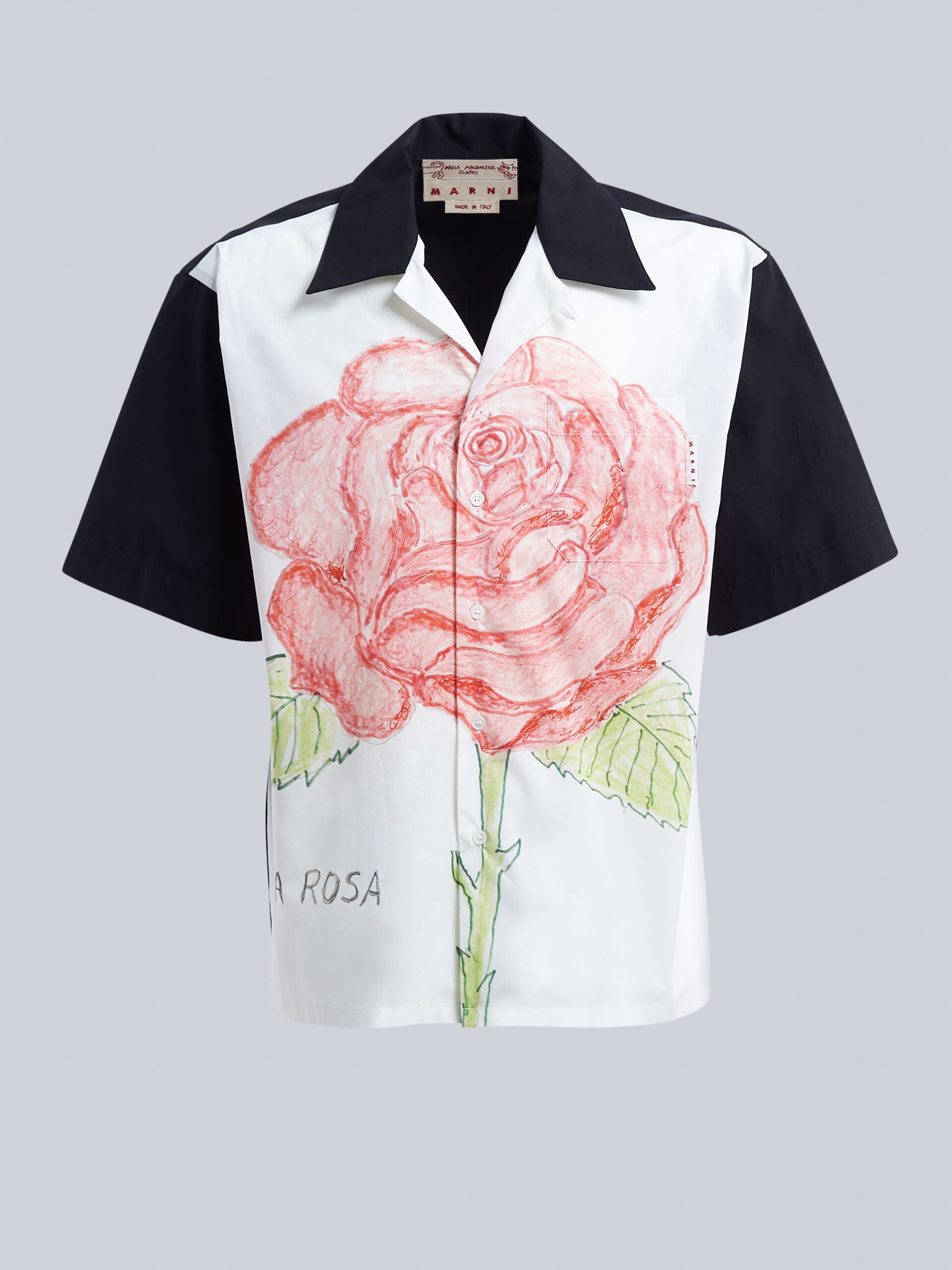LA ROSA PRINT POPLIN BOWLING SHIRT - 1