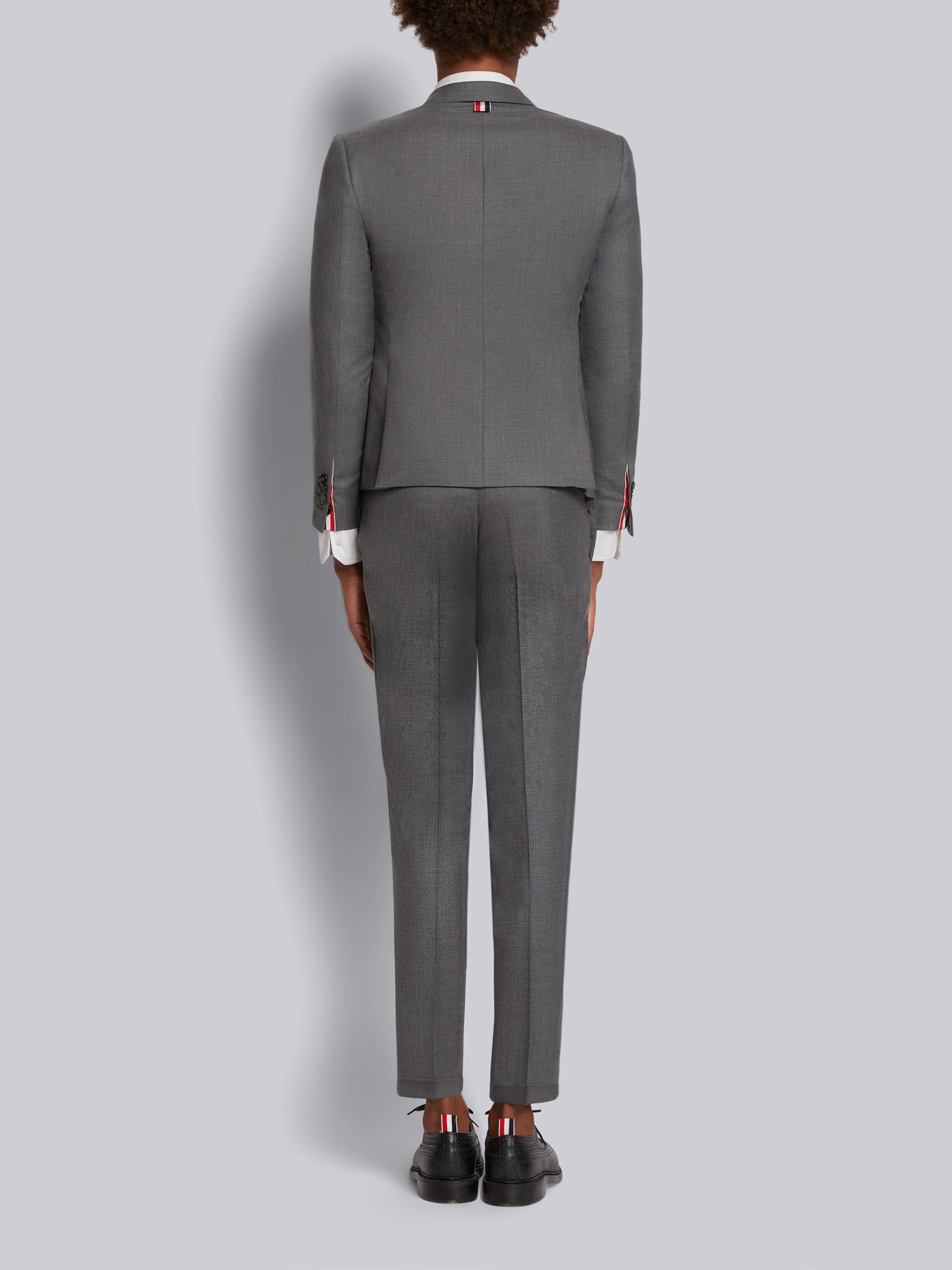 Medium Grey Super 120s Twill High Armhole Suit With Tie And Low Rise Skinny Trouser - 3