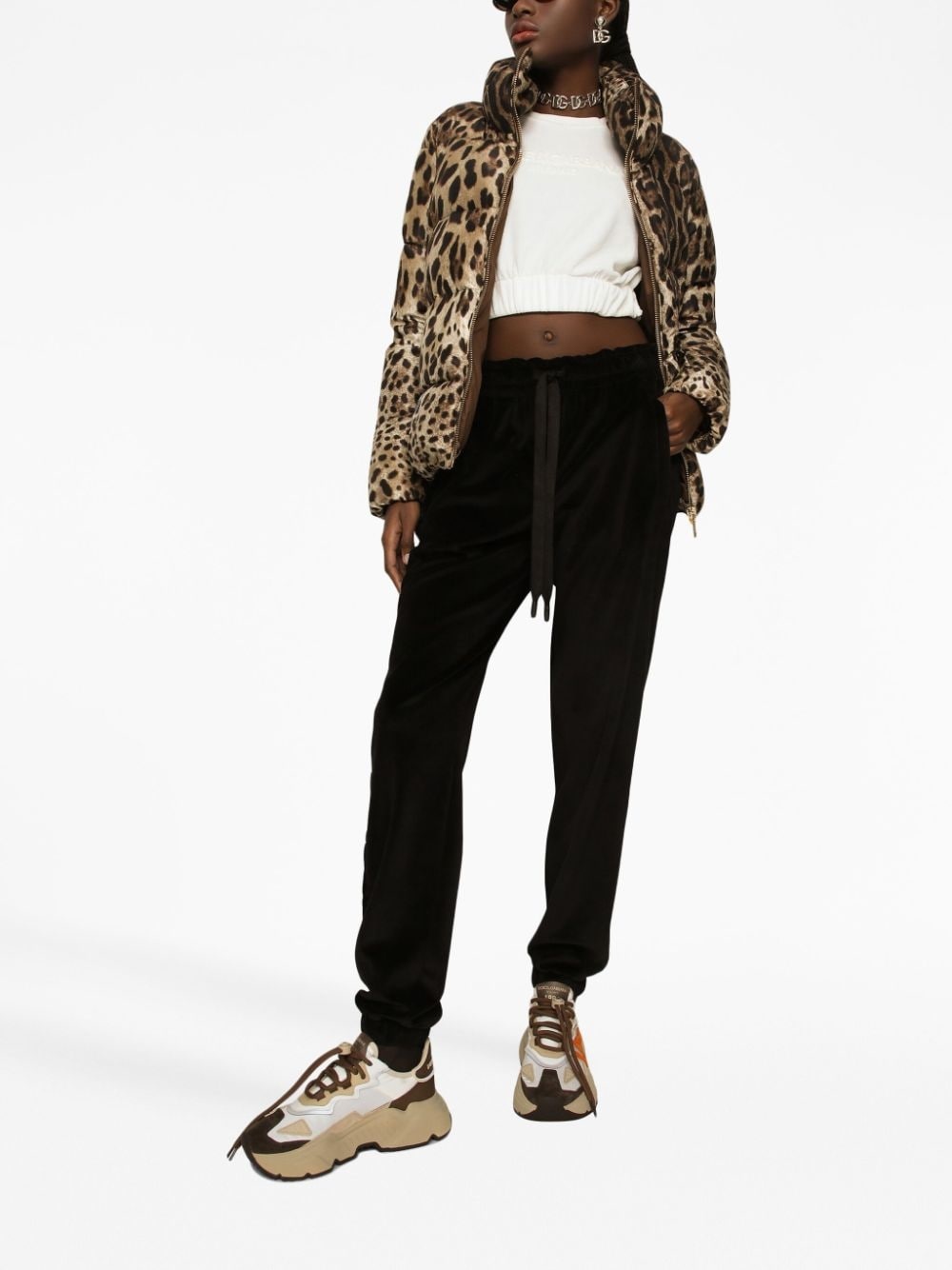 logo-embroidered drawstring track pants - 2