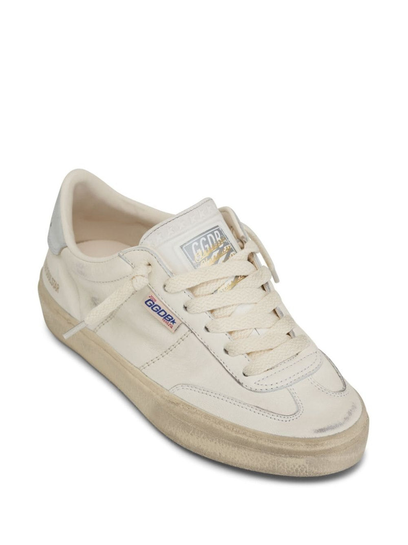 Golden Goose logo tag lace-up leather sneakers outlook