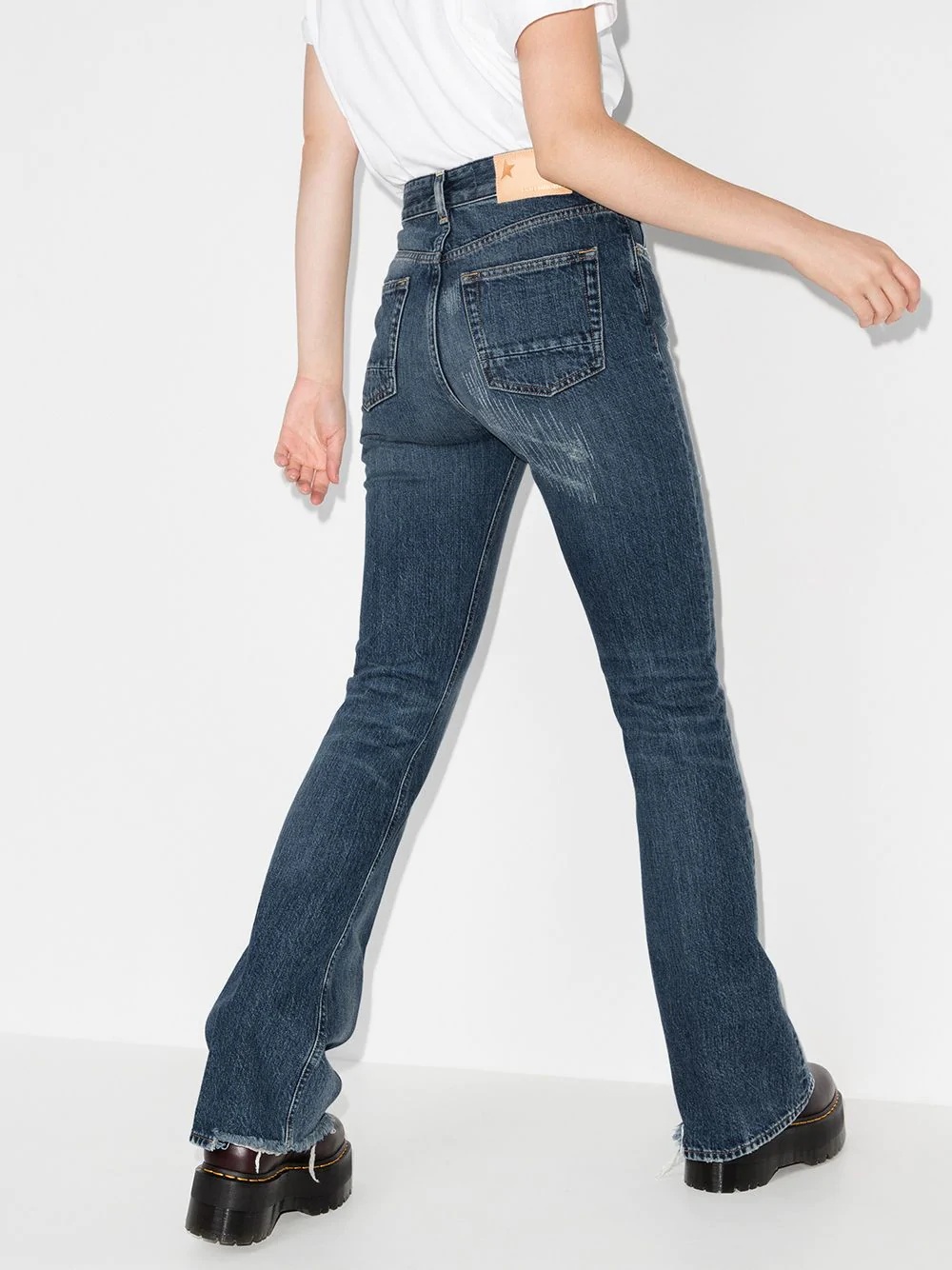 Karen distressed-effect bootcut jeans - 3