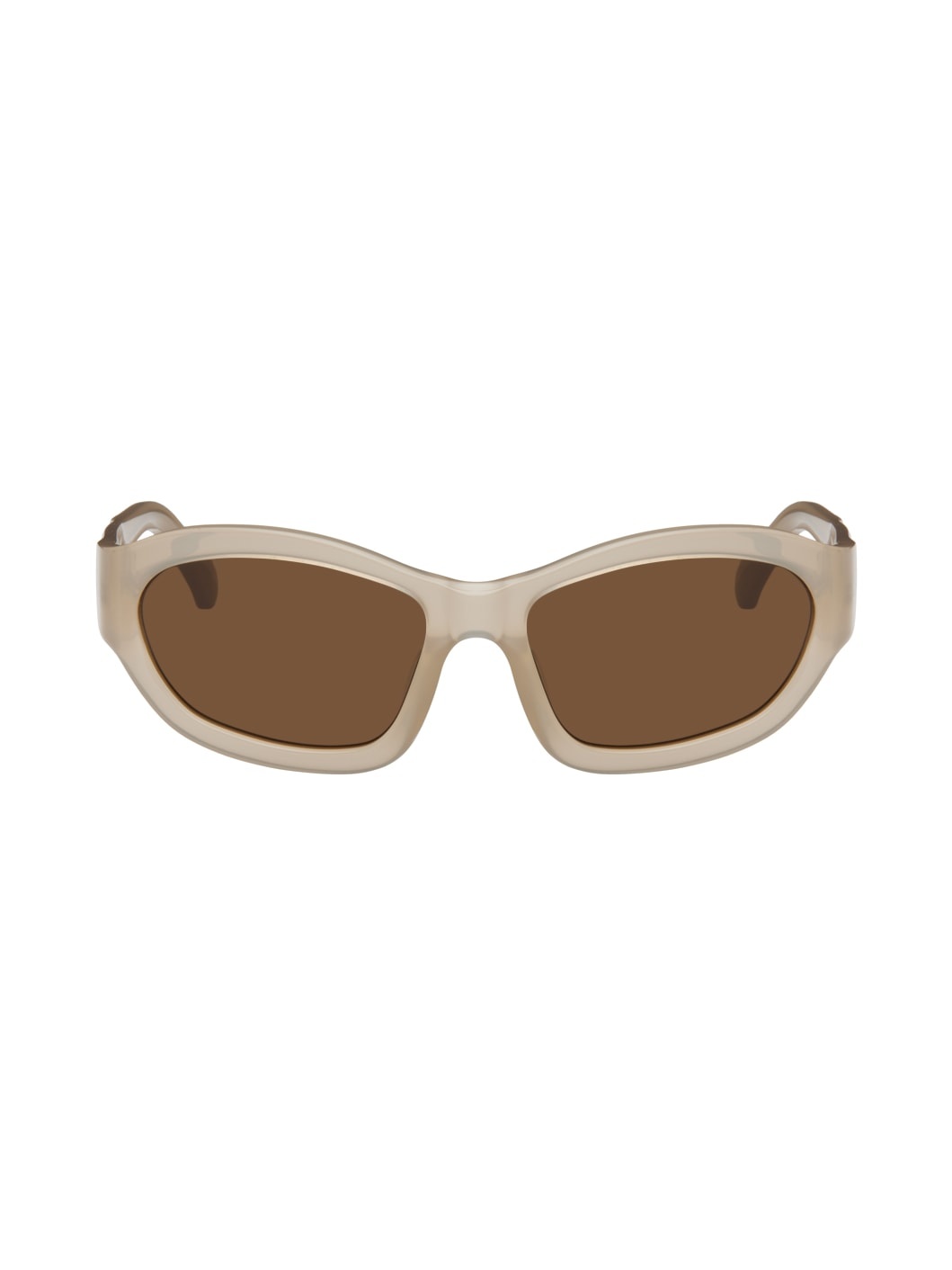 Taupe Linda Farrow Edition Goggle Sunglasses - 1