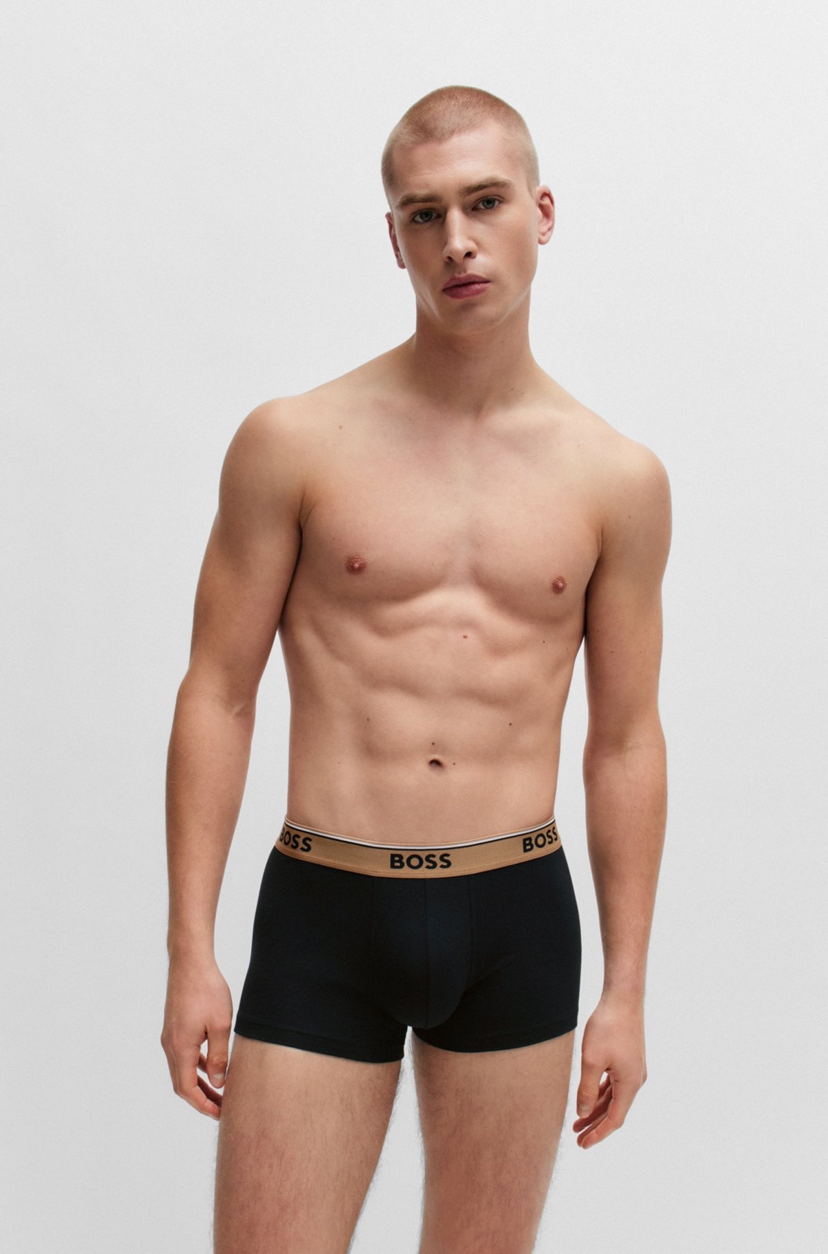 THREE-PACK OF STRETCH-COTTON TRUNKS WITH LOGO WAISTBANDS - 7