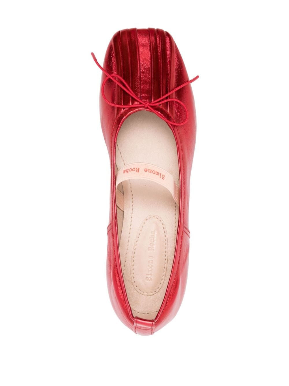 pleated metallic ballerina shoes - 4