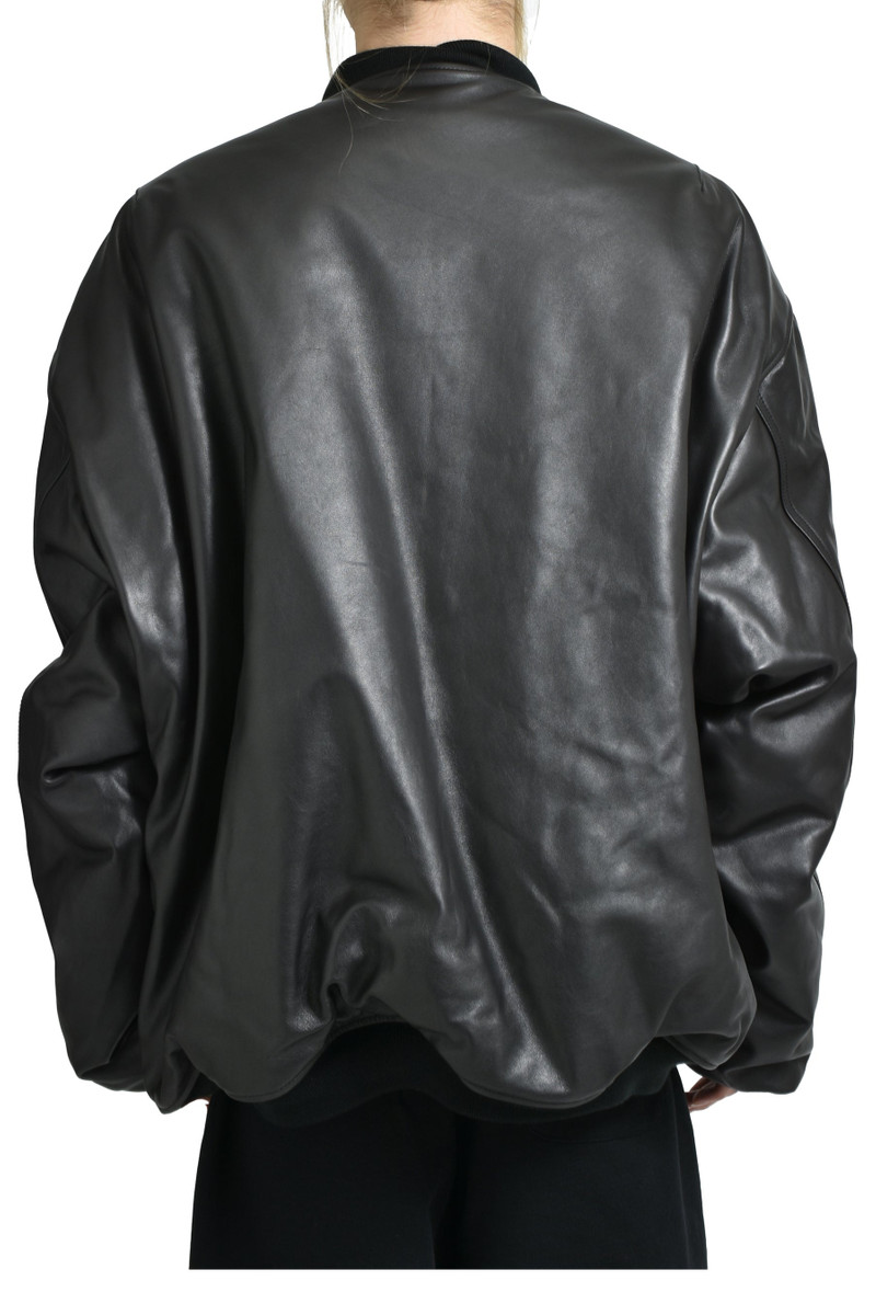 VETEMENTS OVERSIZED LEATHER BOMBER JACKET / BLK outlook