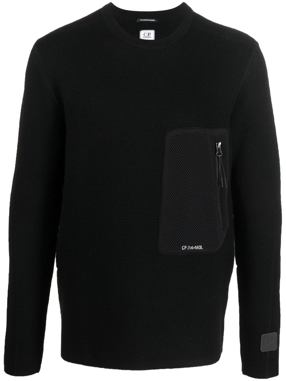 crew-neck zip-pocket jumper - 1