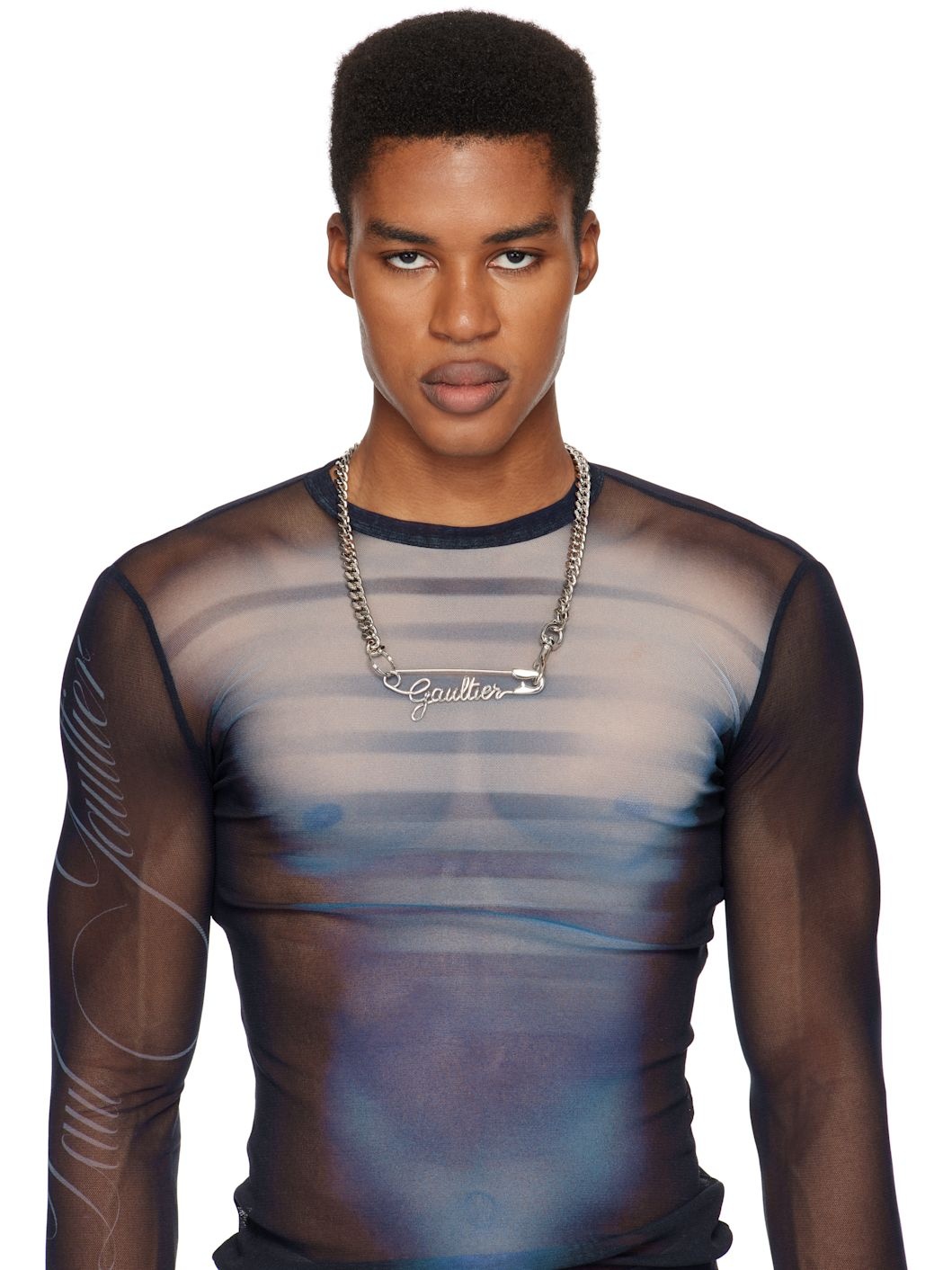 Silver 'The Gaultier Safety Pin' Necklace - 2