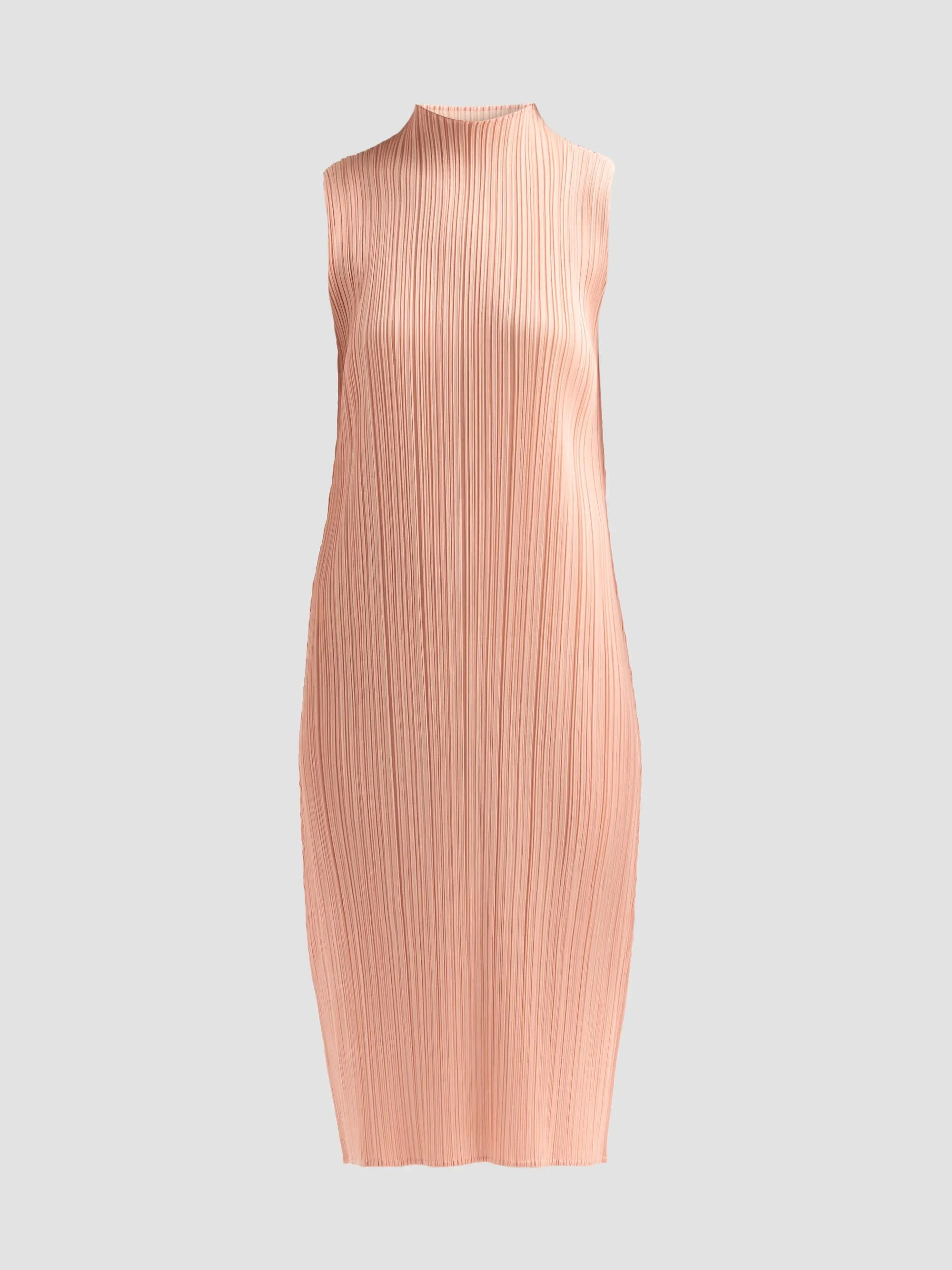 Women's Ribbed Midi Dress - Pale Orange - 1