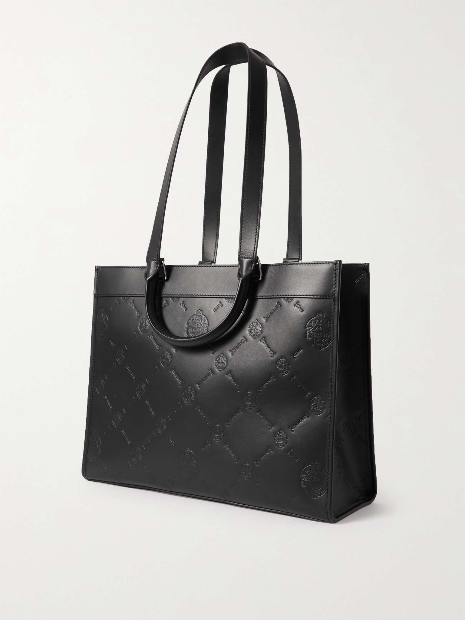 Logo-Debossed Leather Tote Bag - 4