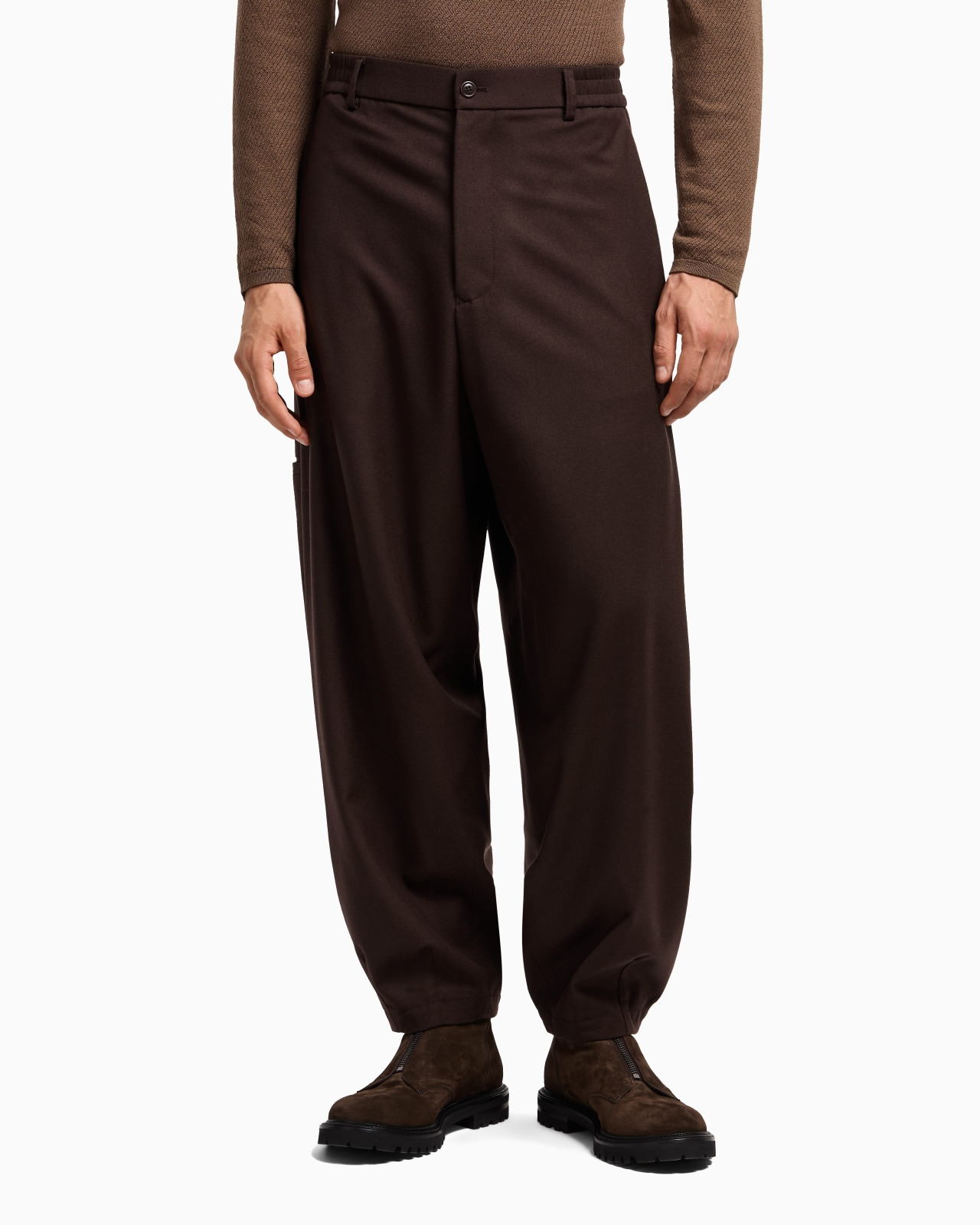 FLAT-FRONT TROUSERS IN LIGHTWEIGHT WOOL CLOTH - 4